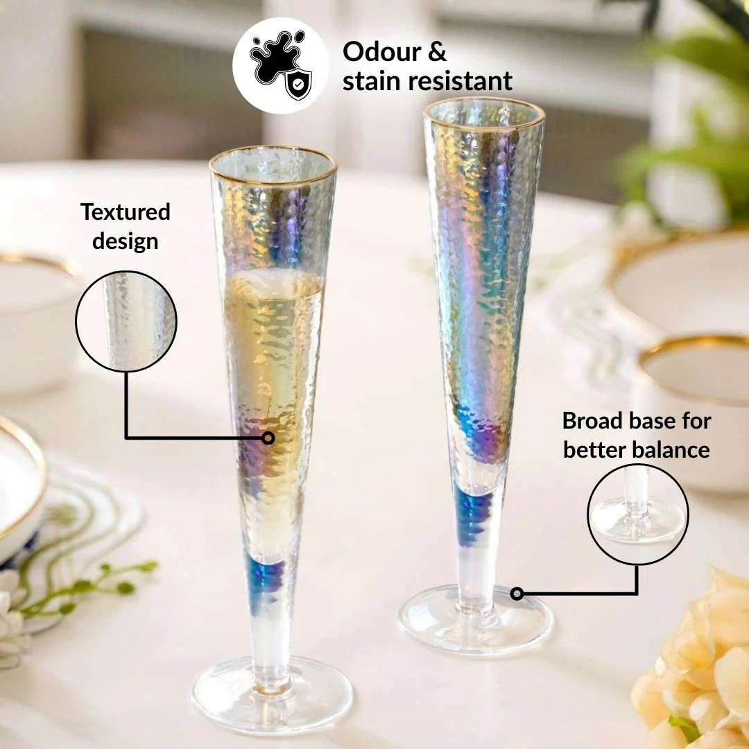 Tall Iridescent Champagne Glass Set Of 2 180ml - Image 5