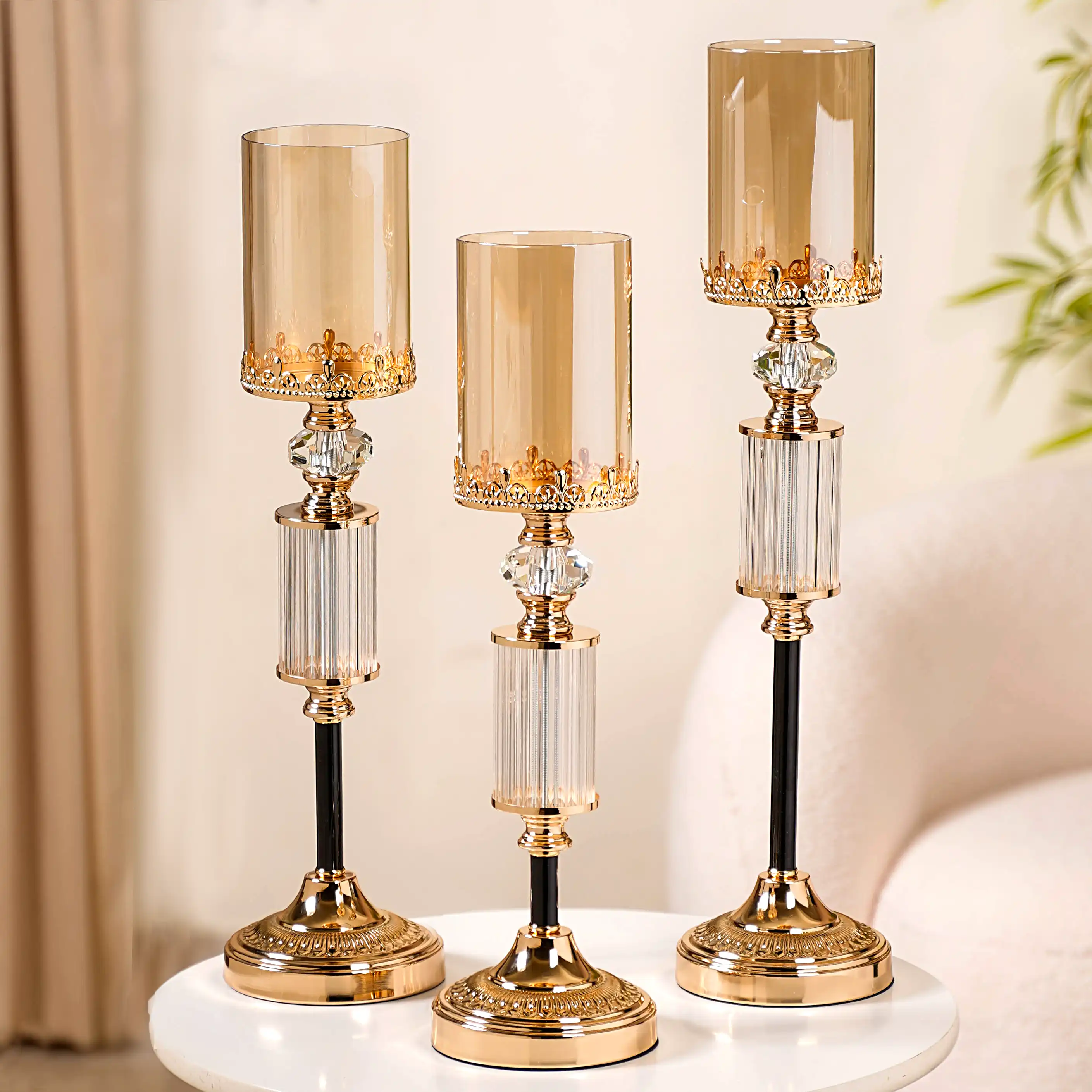 Tall Luxury Floor Candle Holder Set Of 3 - Image 15