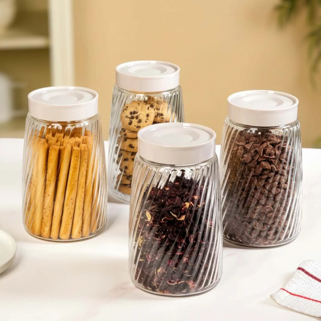 Tall Swirl Jar With Lid Set Of 4 1700ml - Image 6