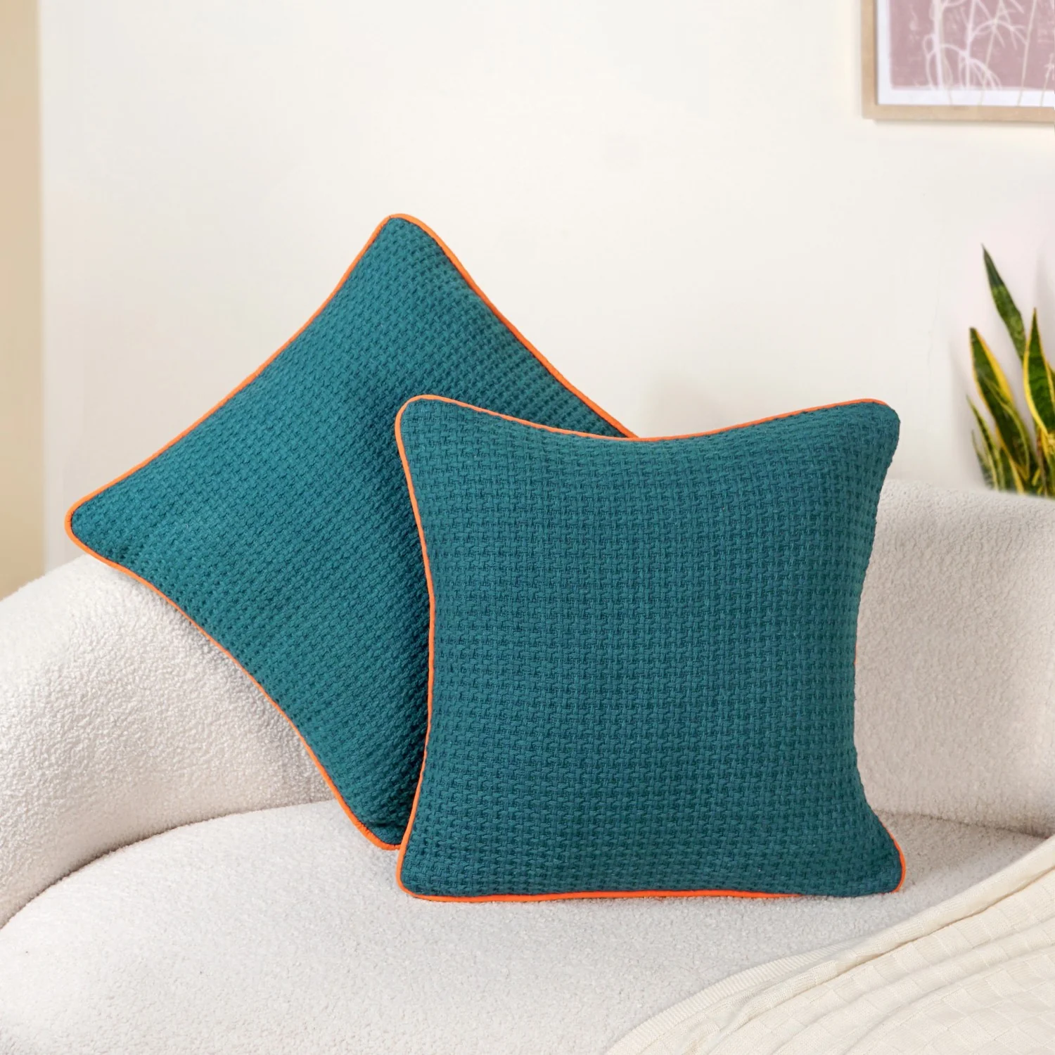 TangTrim Cotton Couch Cushion Cover Set Of 2 - Image 2