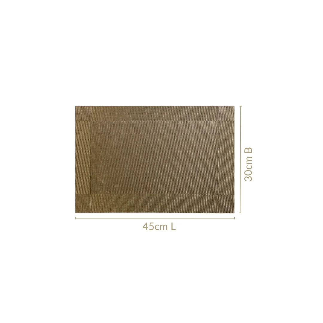 Taupe Reversible Dining Table Mats Set Of 6 - Image 4
