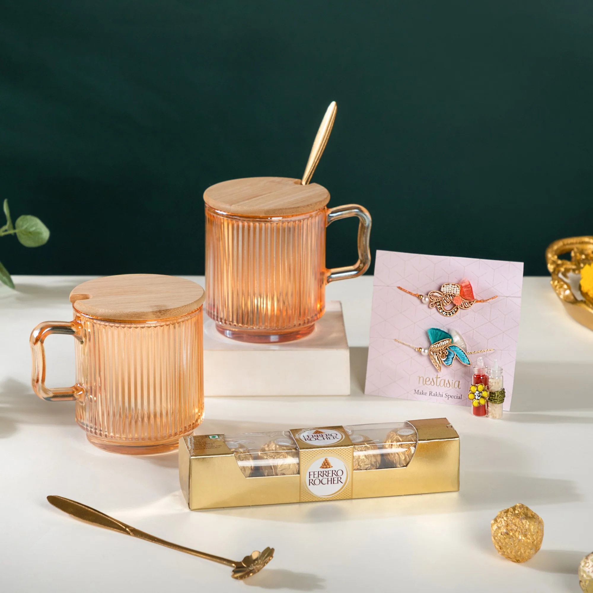 Tea Cup Rakhi Gift Hamper Set Of 4 - Image 2
