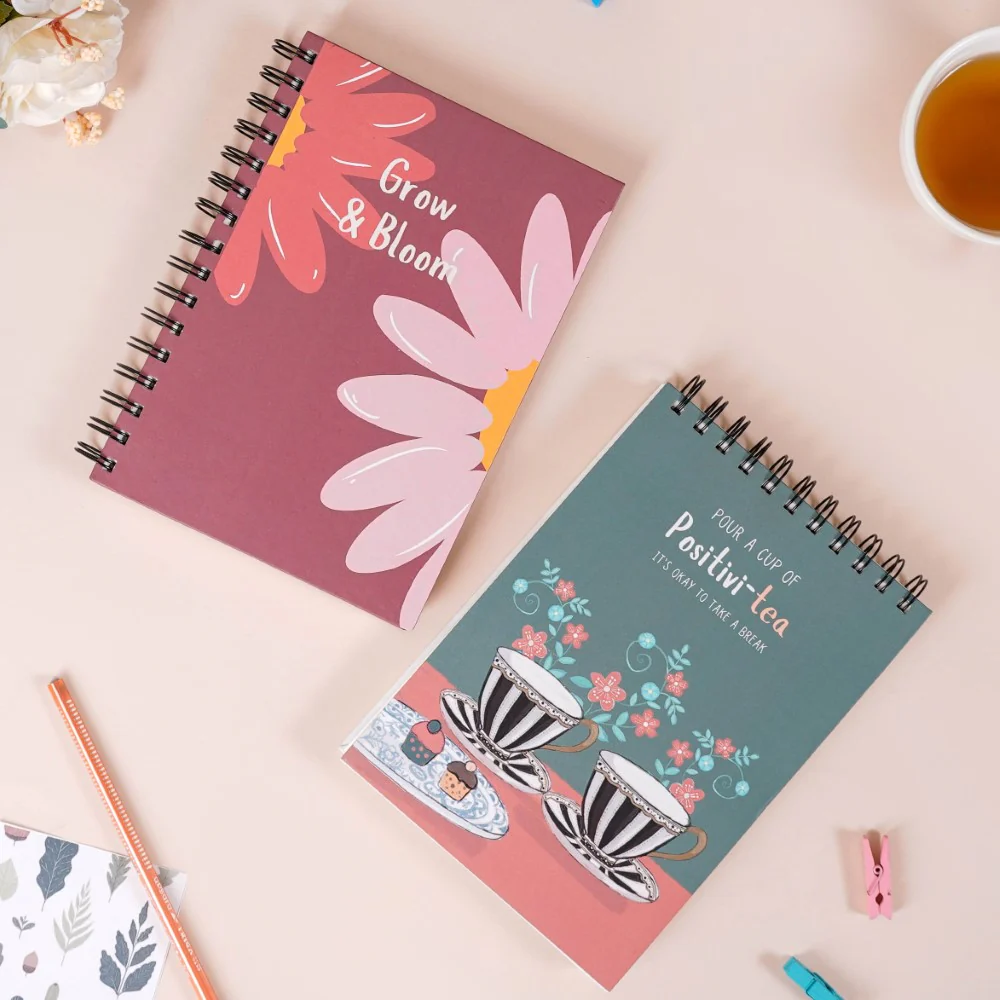 Tea Flowers Planner & Notebook Set