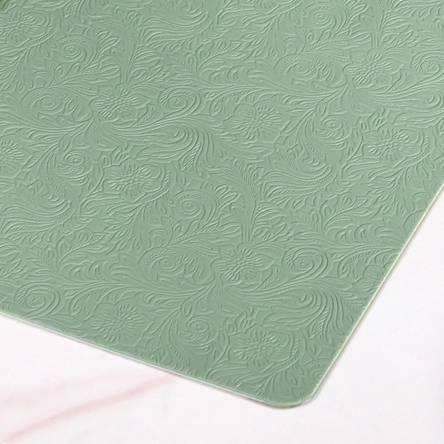 Tea Green Embossed Table Mat Set Of 6 - Image 6