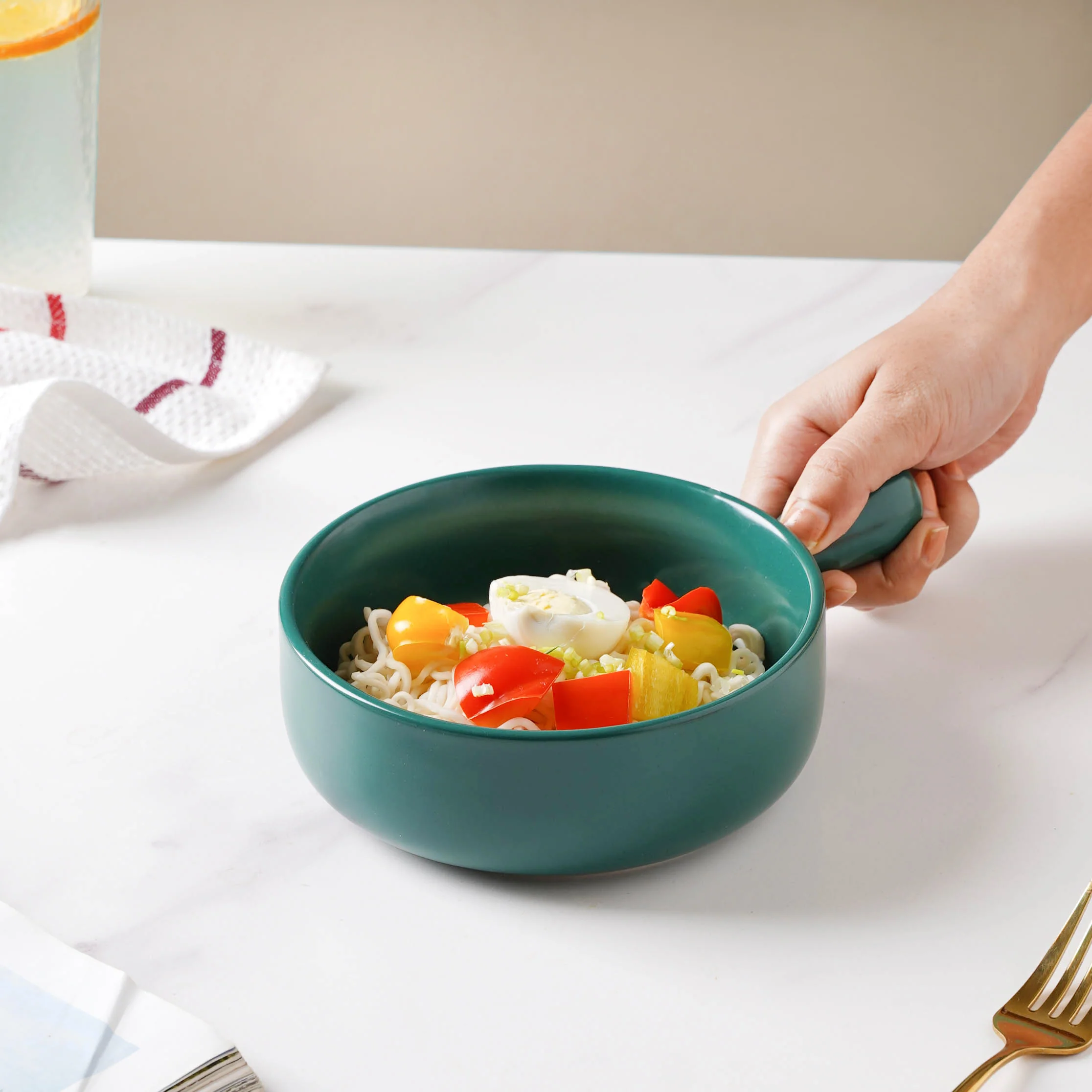 Teal Tantrum Bowl With Handle - Image 2