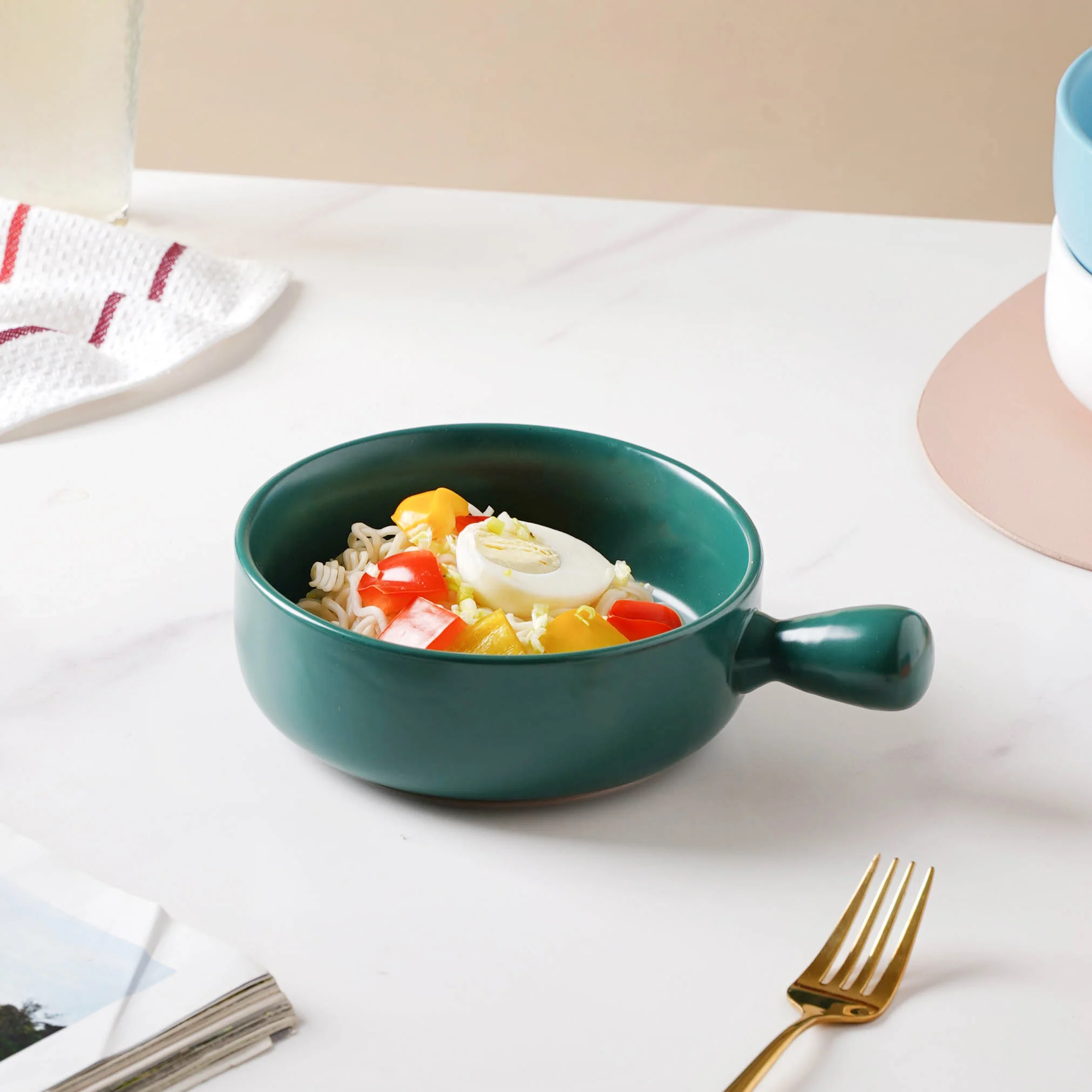Teal Tantrum Bowl With Handle - Image 3