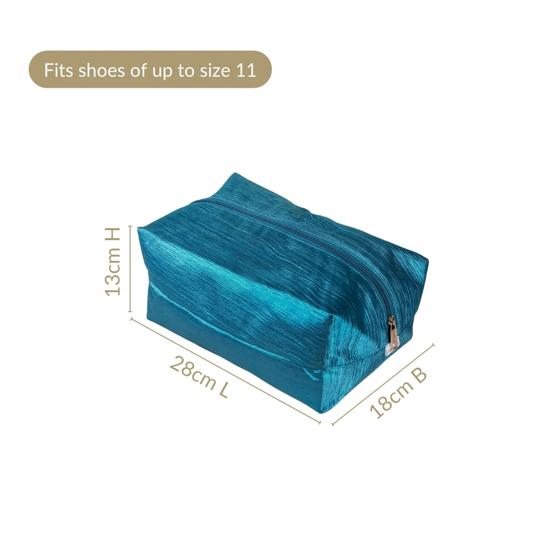 Teal Zippered Shoe Bags For Travel Large Set Of 3 - Image 4