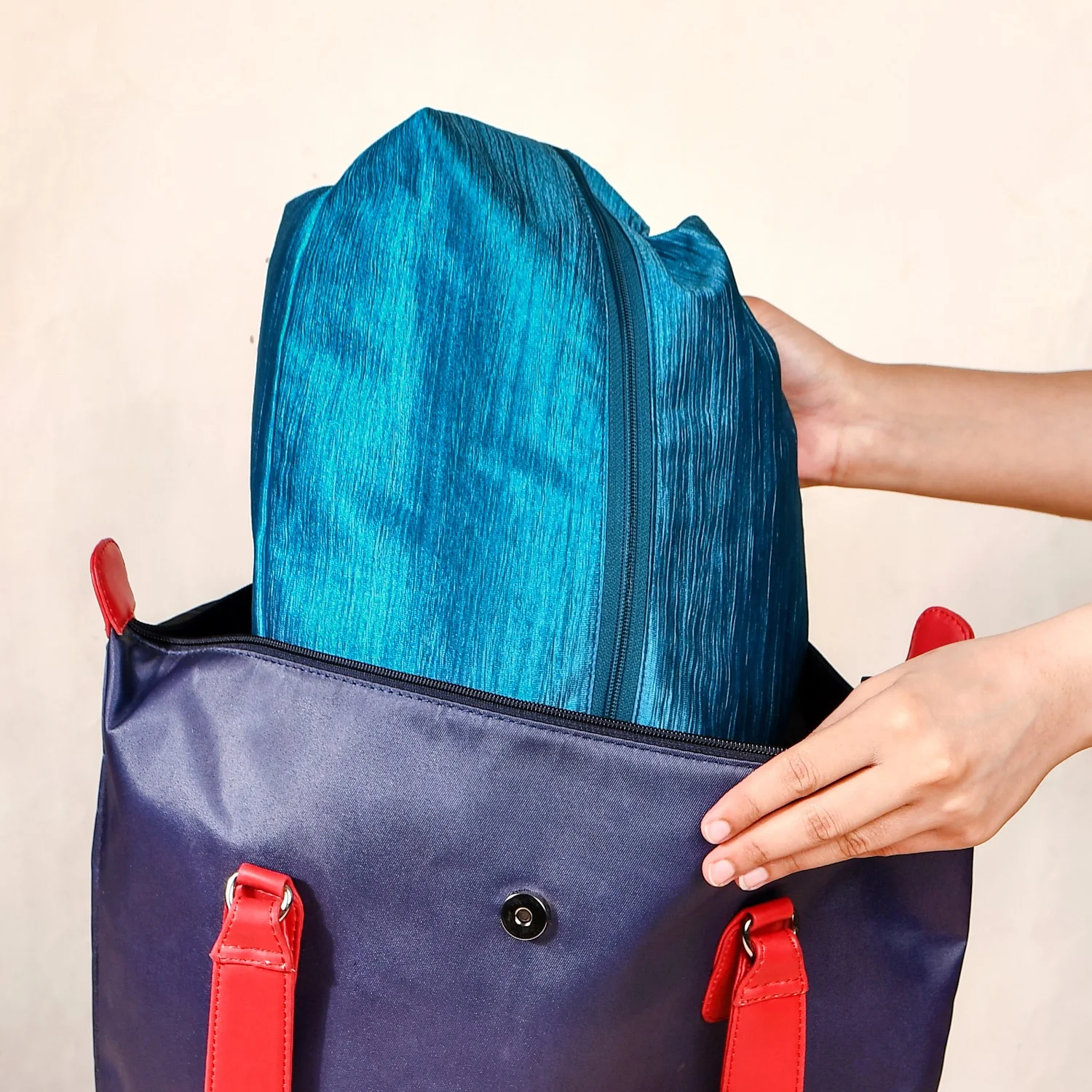 Teal Zippered Shoe Bags For Travel Large Set Of 3 - Image 7