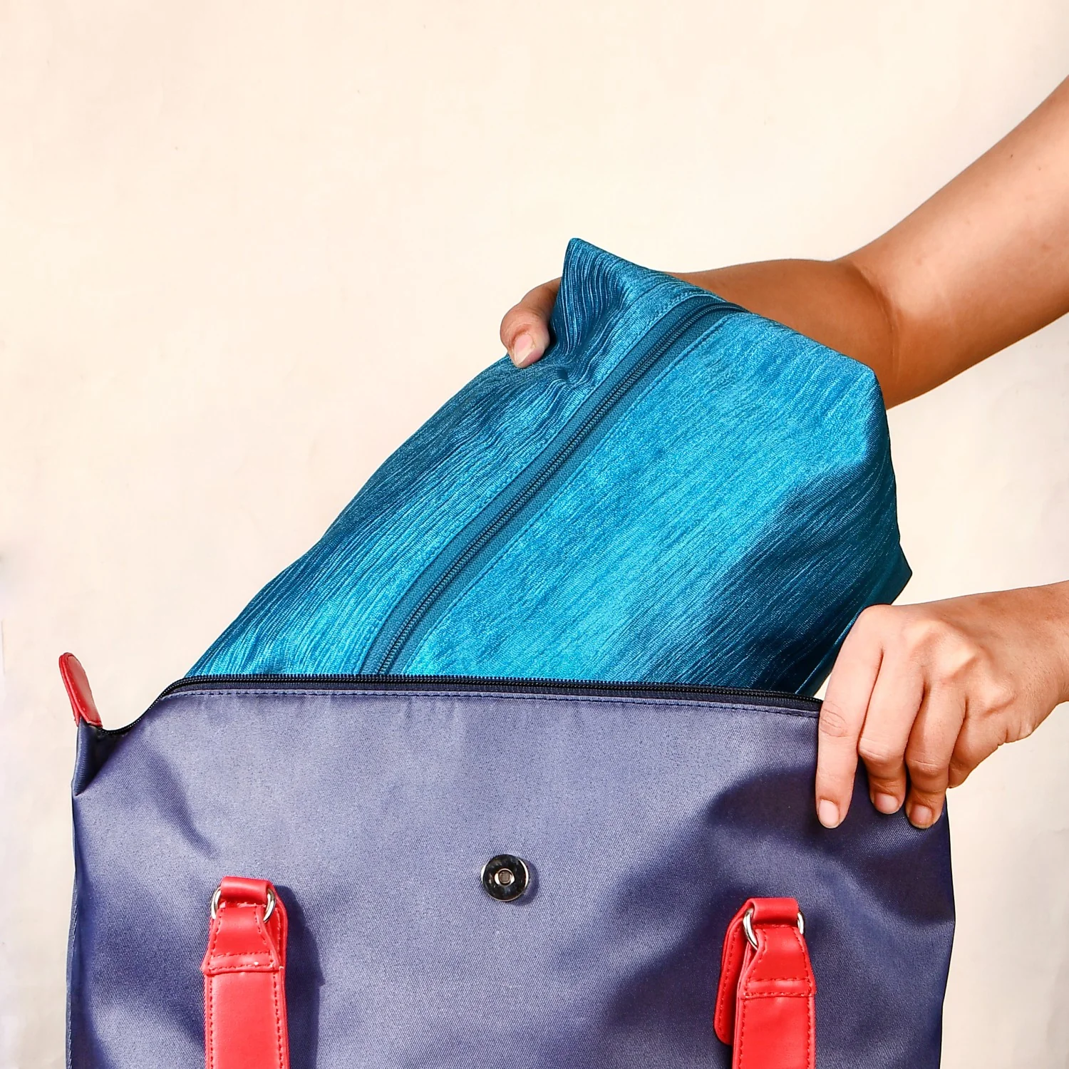 Teal Zippered Travel Shoe Bags Small Set Of 3 - Image 6
