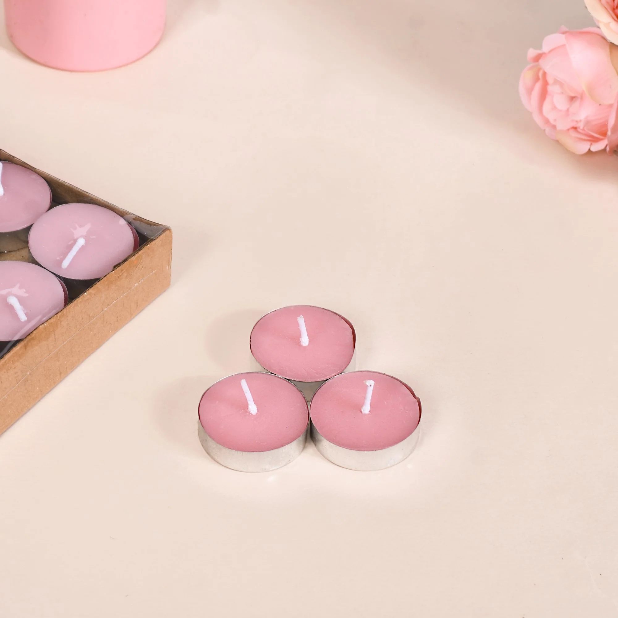 Tealight Candles For Home Decor Pink Set Of 50 - Image 8