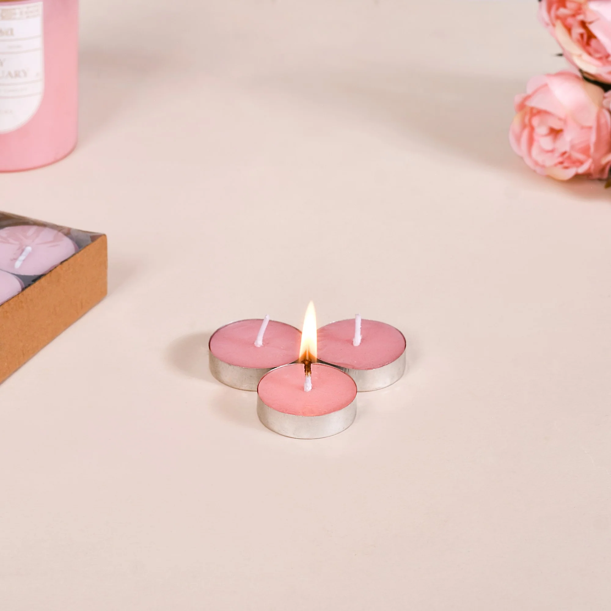 Tealight Candles For Home Decor Pink Set Of 50 - Image 9