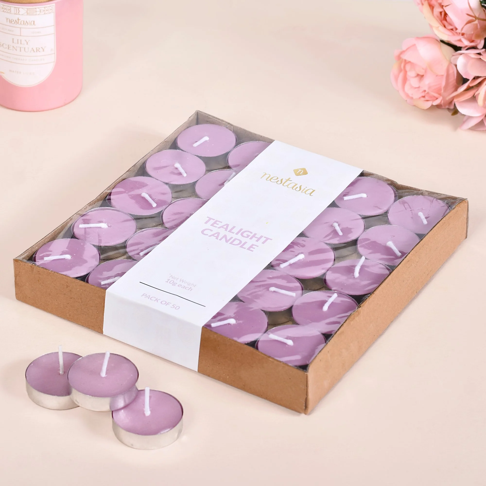 Tealight Candles Set Of 50 Lavender - Image 3