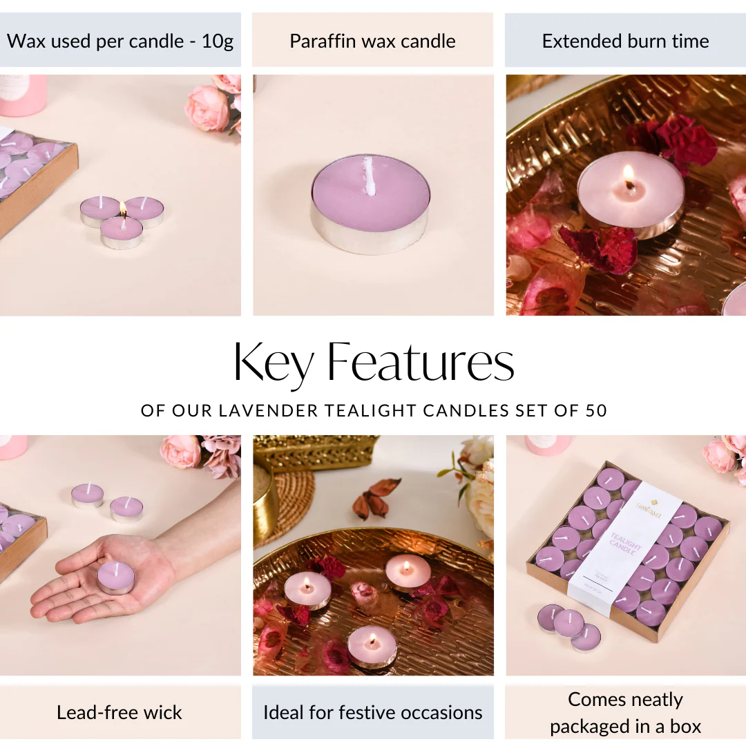 Tealight Candles Set Of 50 Lavender - Image 5