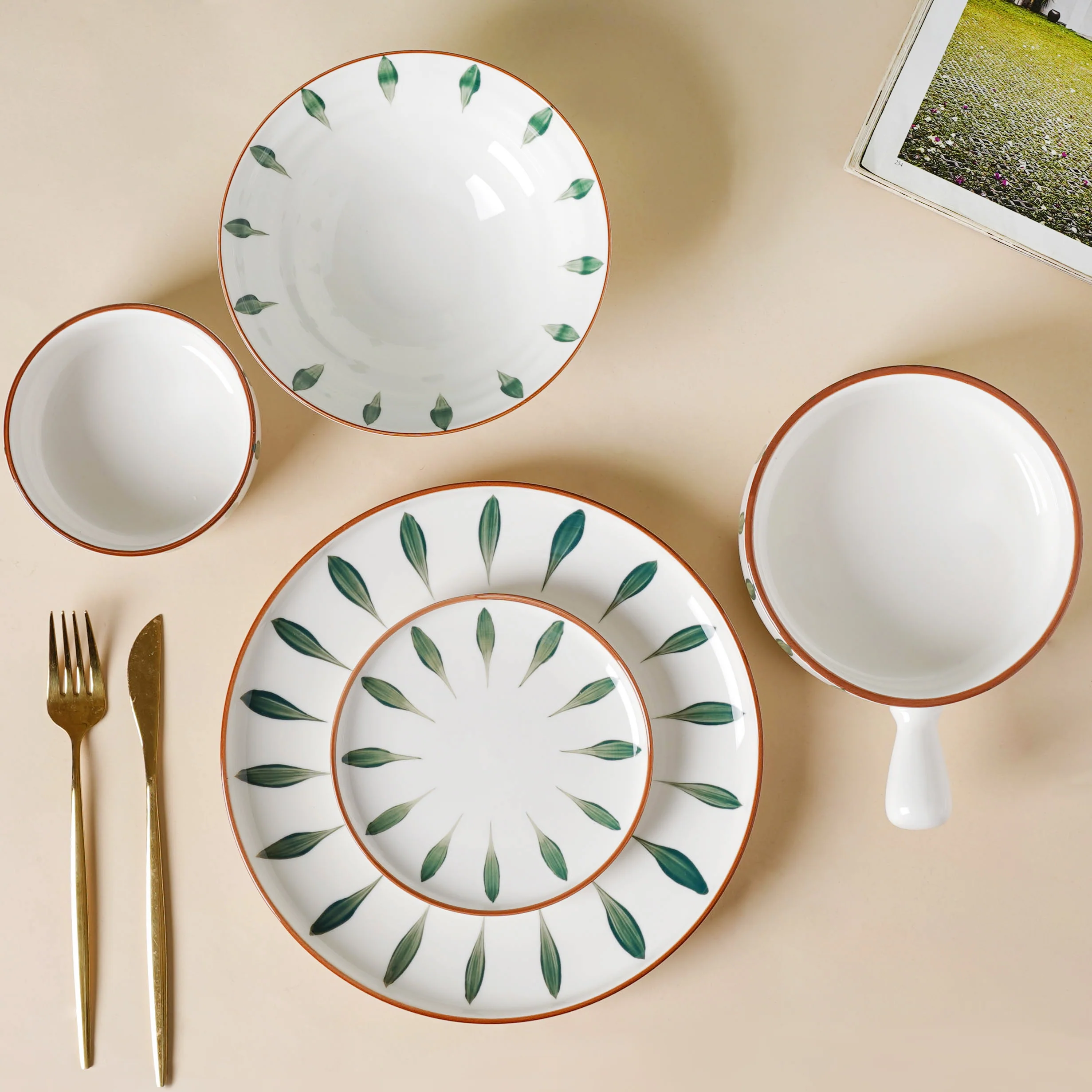 Teardrop Green 21 Piece Dinner Set For 6 - Image 2