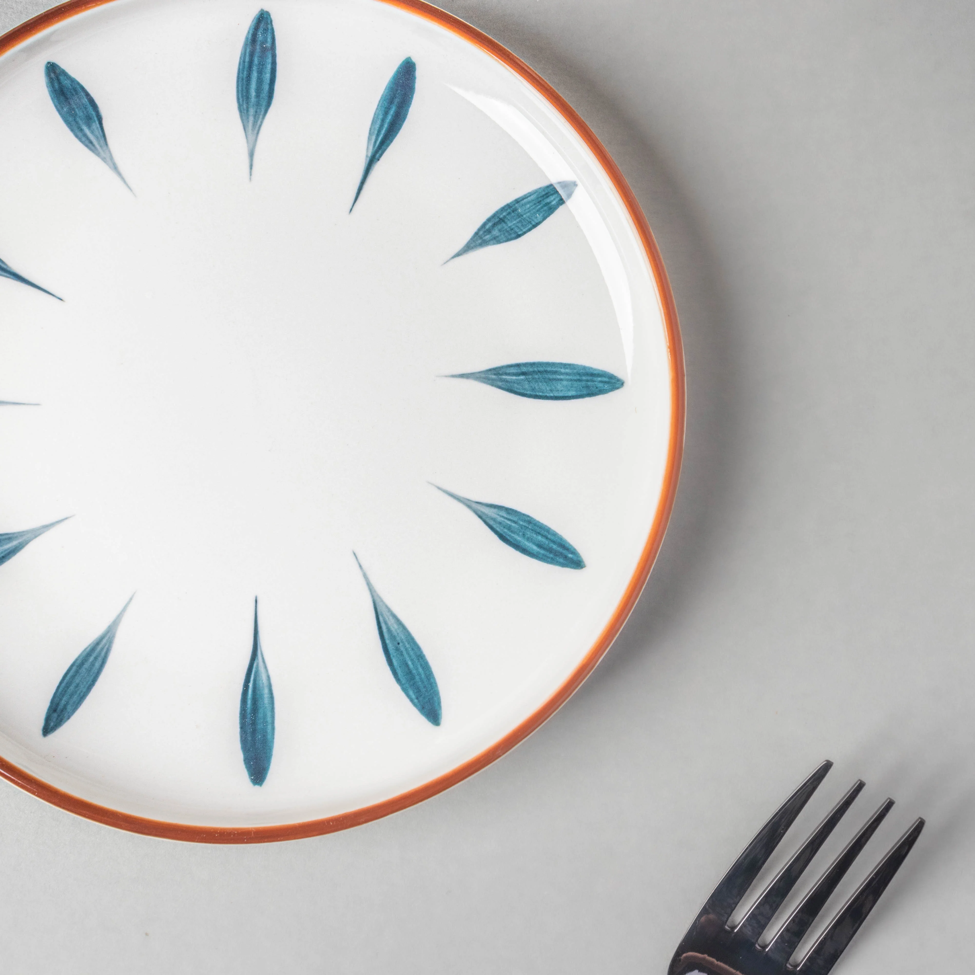 Teardrop Snack Plate Blue 6 Inch - Image 5