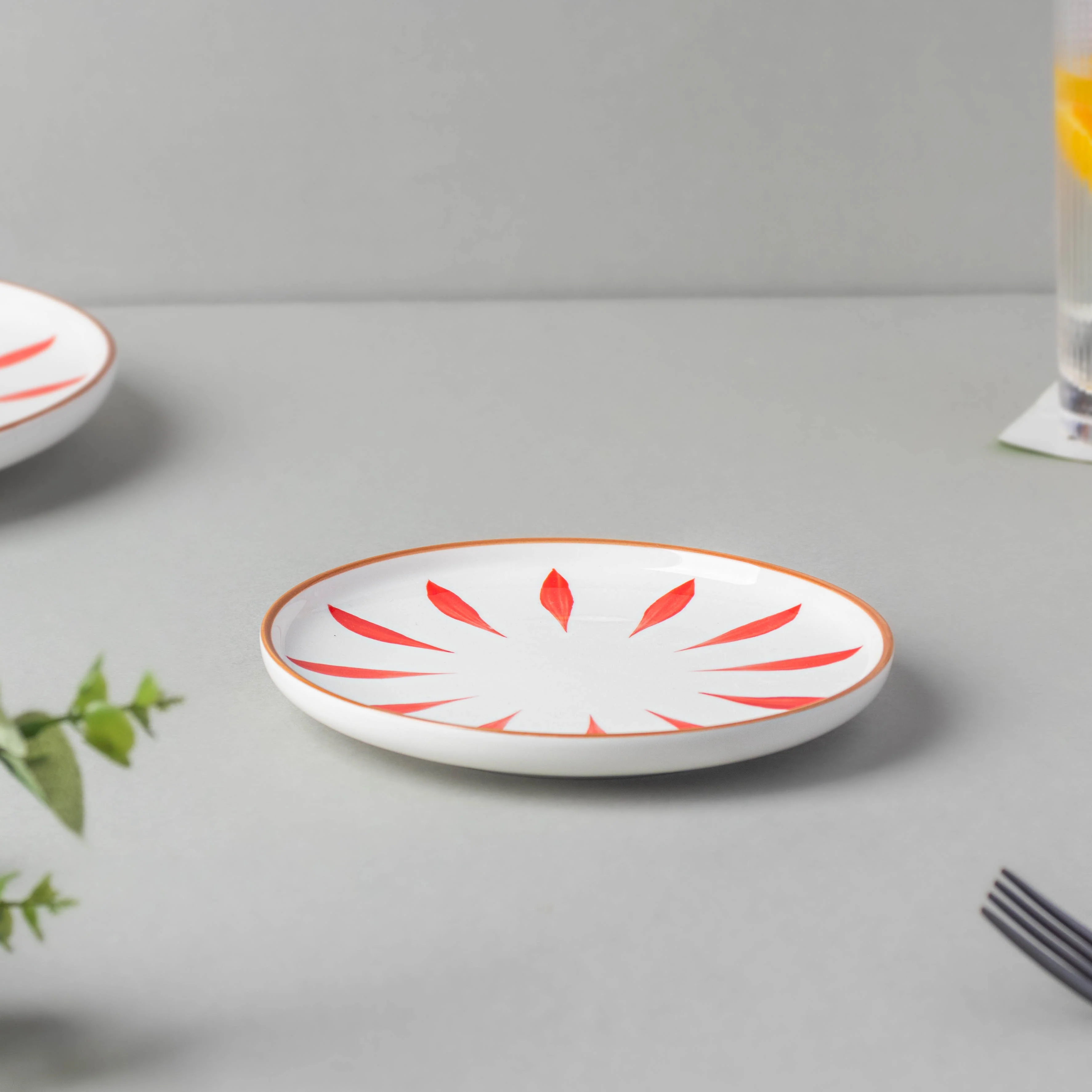 Teardrop Snack Plate Red 6 Inch - Image 4