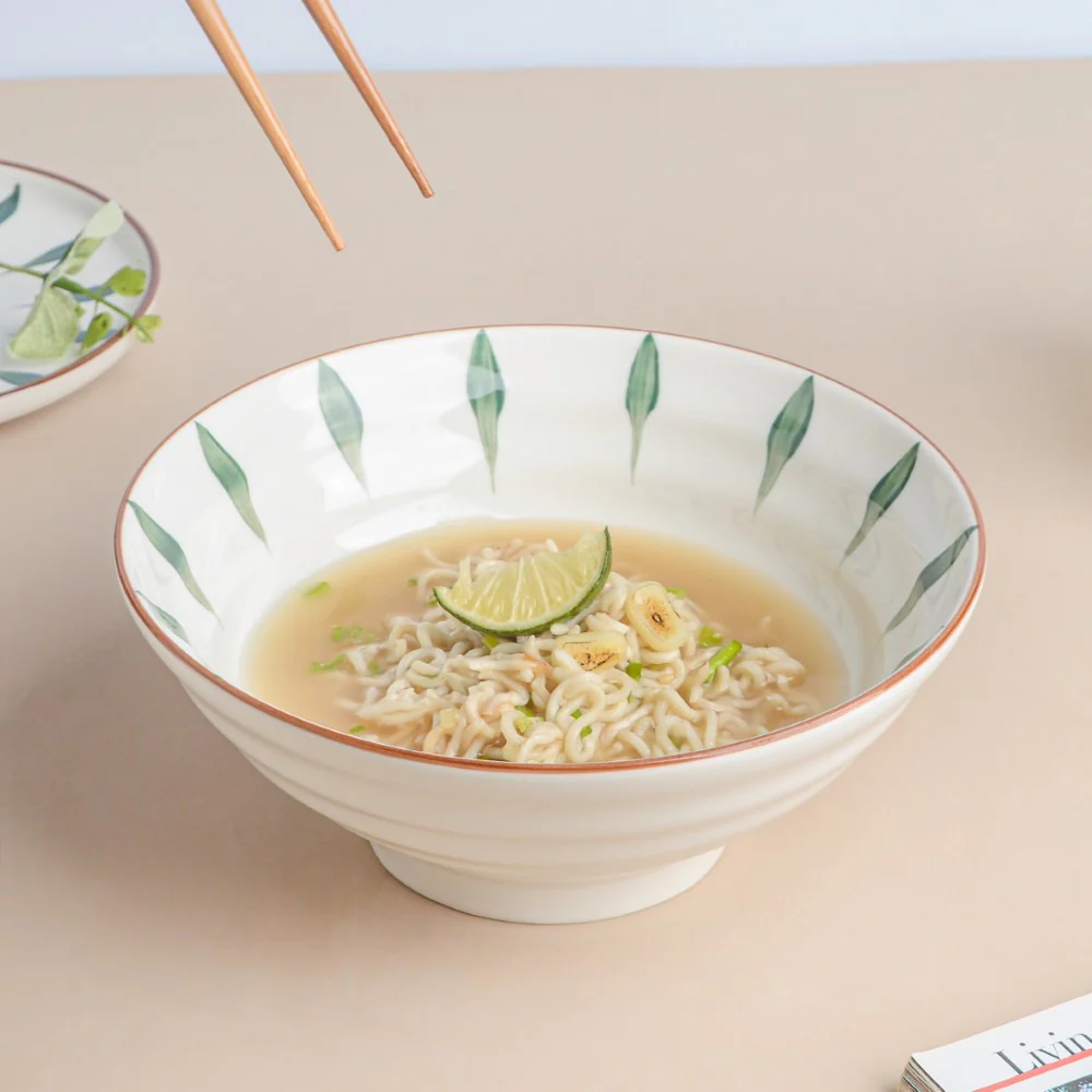 Teardrop Textured Ramen Bowl Green 550 ml - Image 4