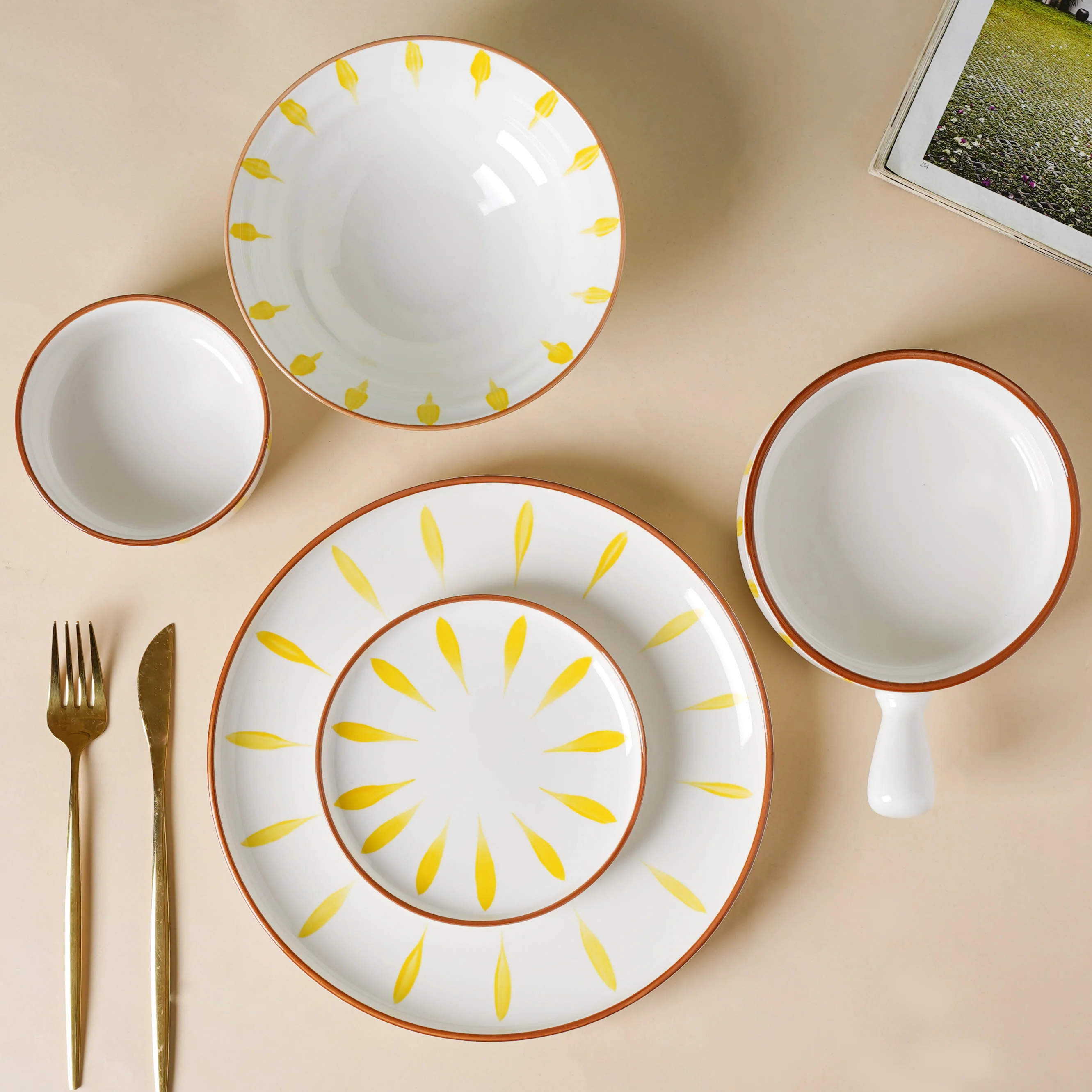 Teardrop Yellow 21 Piece Dinner Set For 6 - Image 2