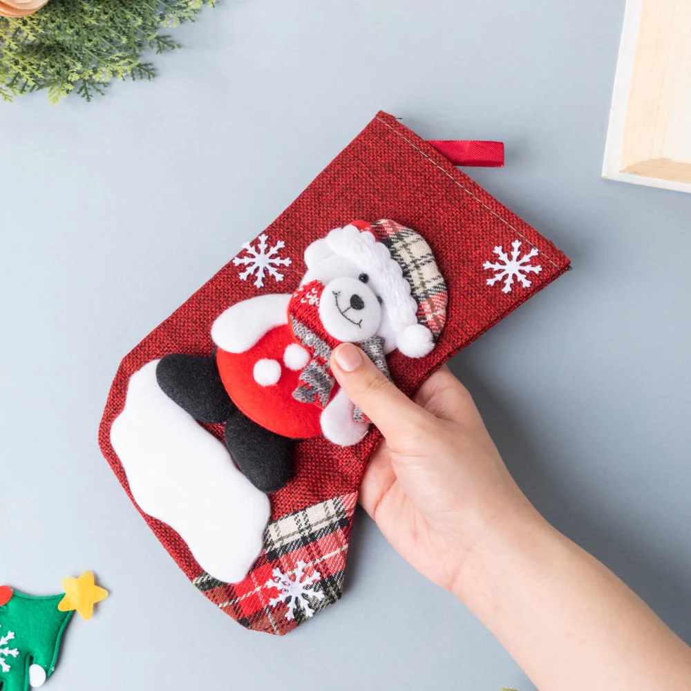 Teddy Bear Christmas Stocking 9 Inch - Image 2