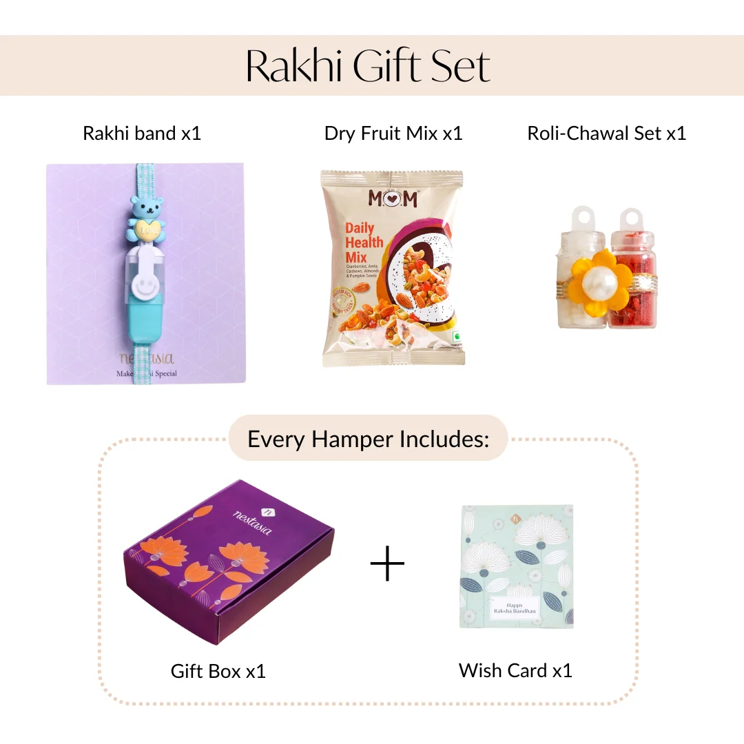 Teddy Love Rakhi Gift Set - Image 4