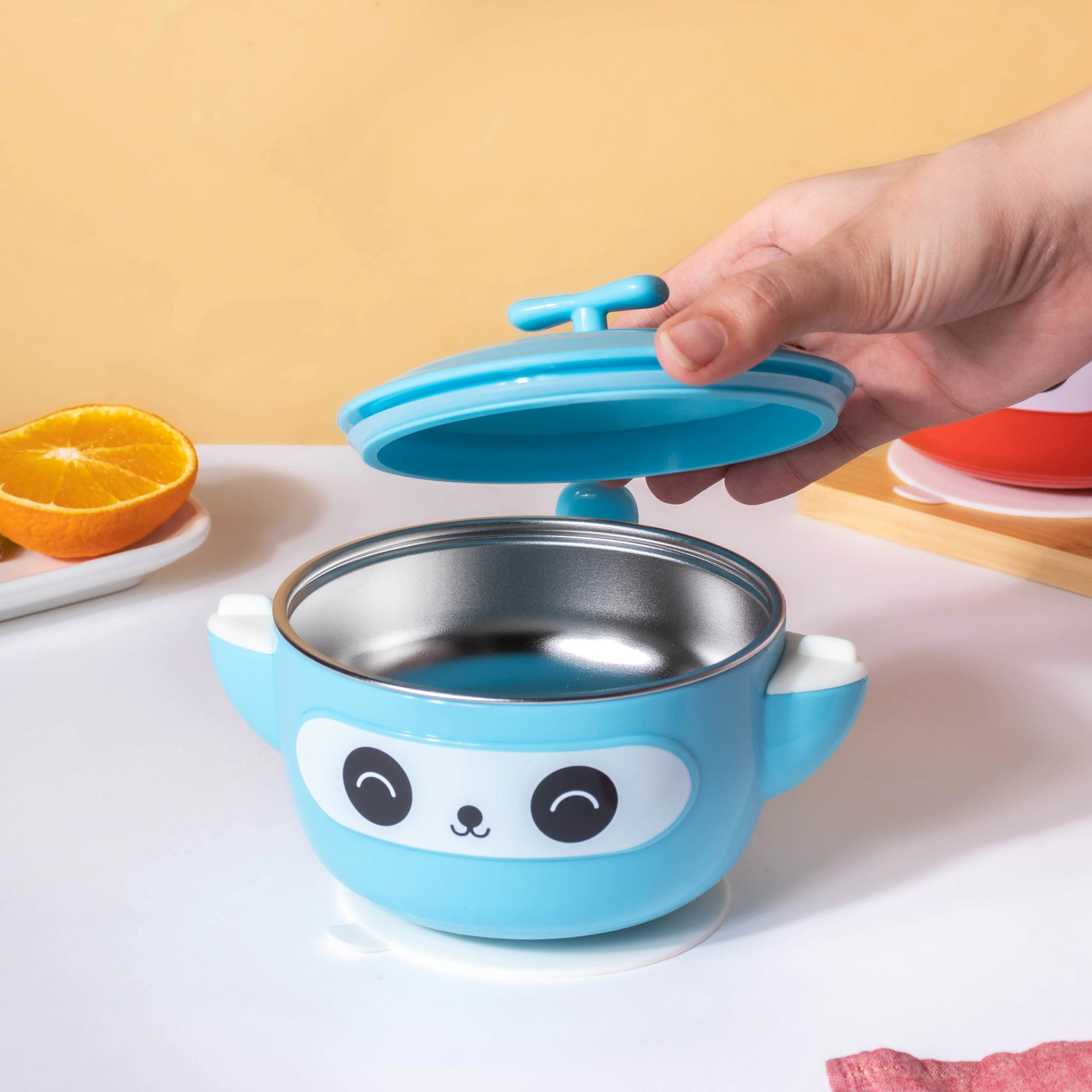 Tellytubby Stay Warm Steel Bowl With Suction Base Blue 300 ml - Image 2