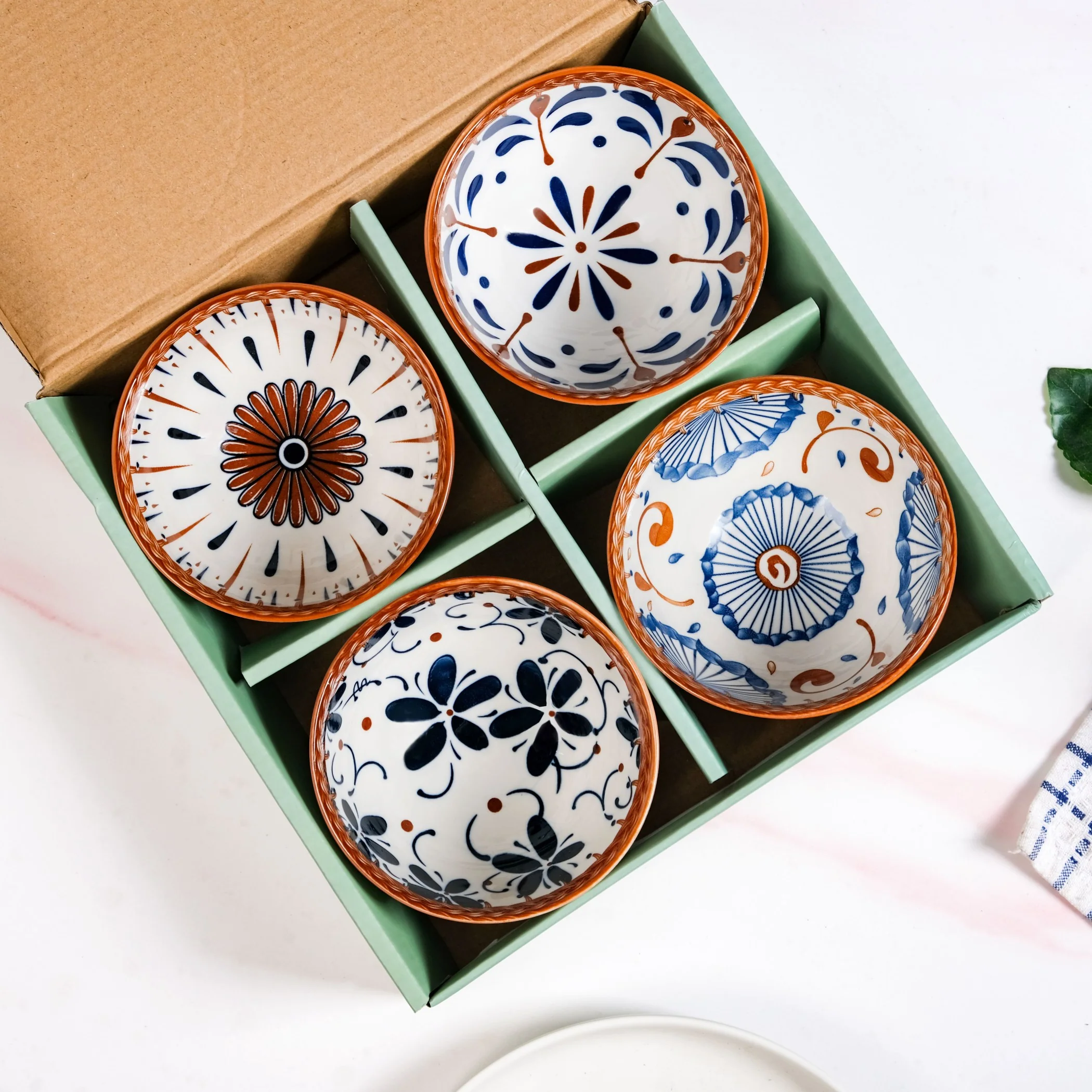 Terra Indigo Ceramic Bowls Set Of 4 300ml - Image 8
