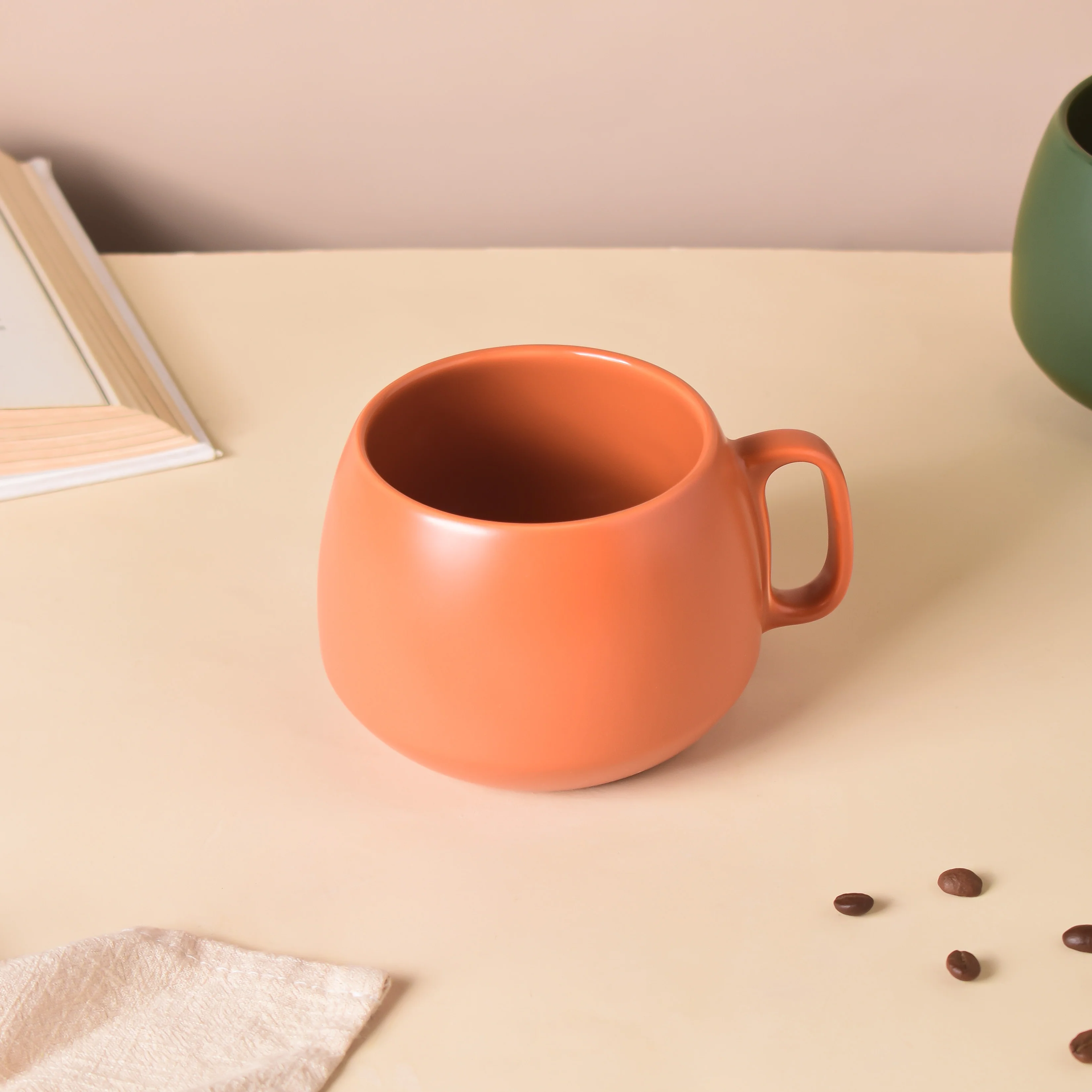 Terracotta Brown Round Mug 350 ml - Image 4