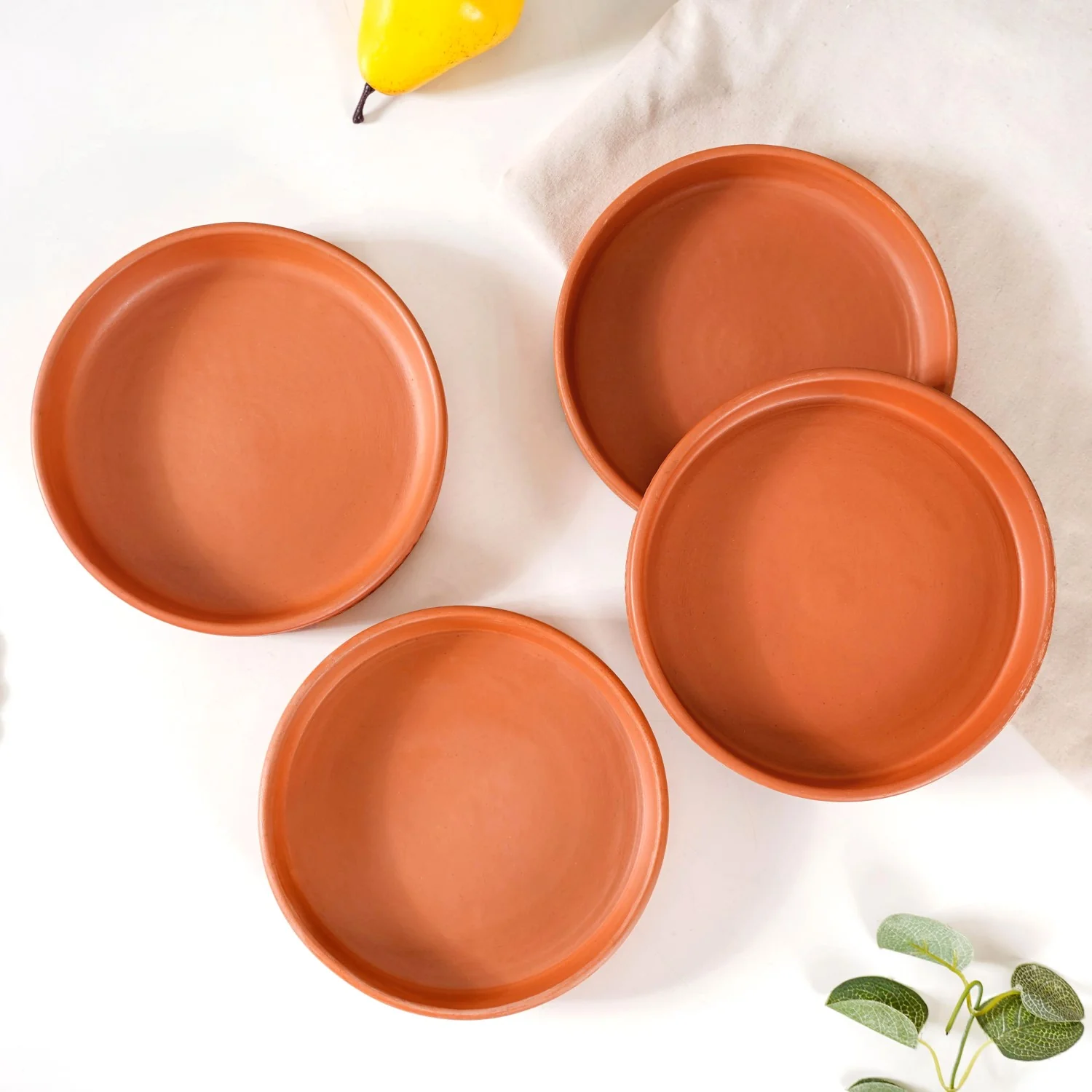 Terracotta Deep Dish Snack Plates 7 Inch Set Of 4 - Image 6