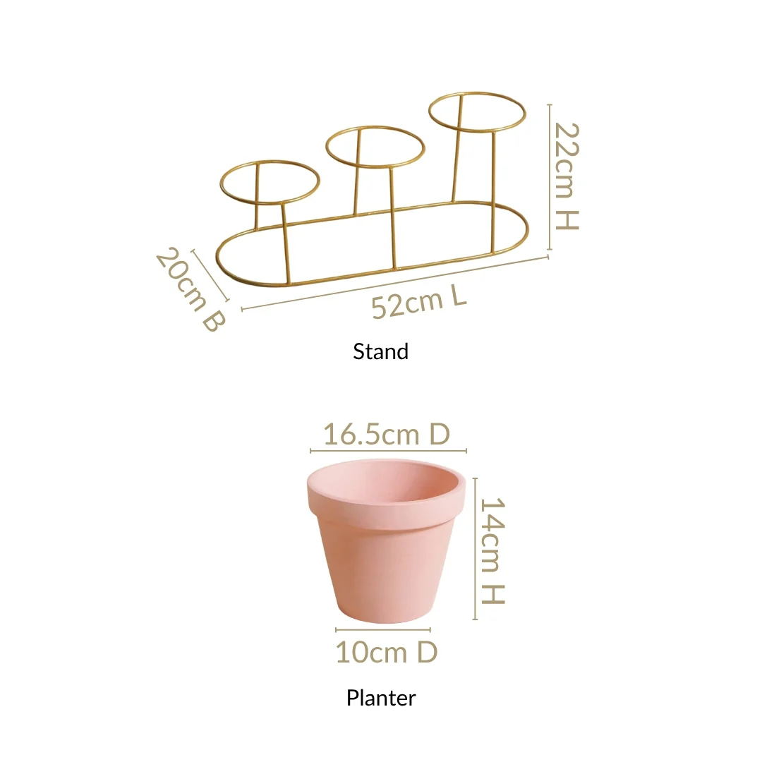 TerraGold Pink Cascade 3 Tier Planter Stand Set - Image 4