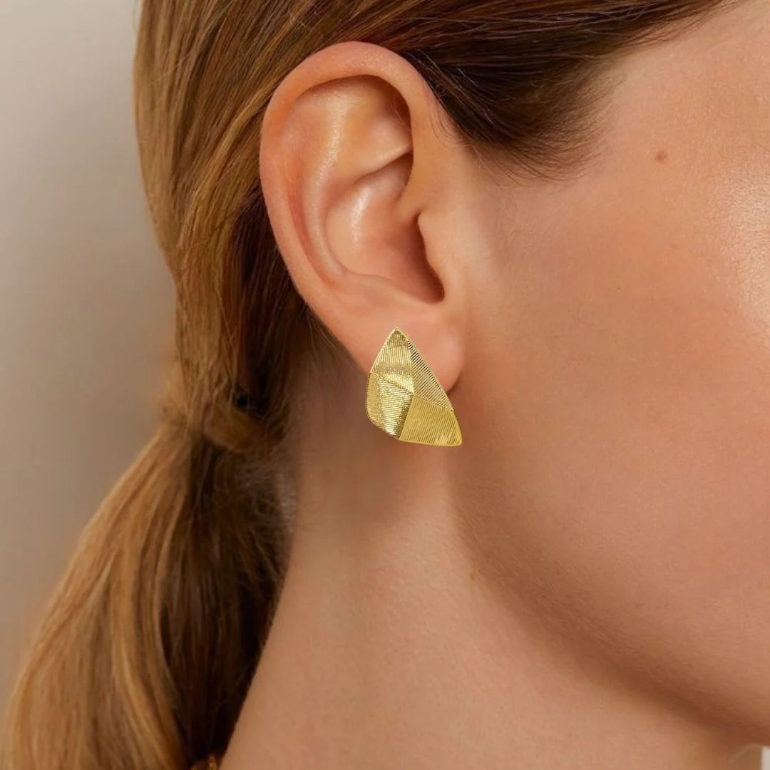 Terrain Stud Earrings Gold - Image 2
