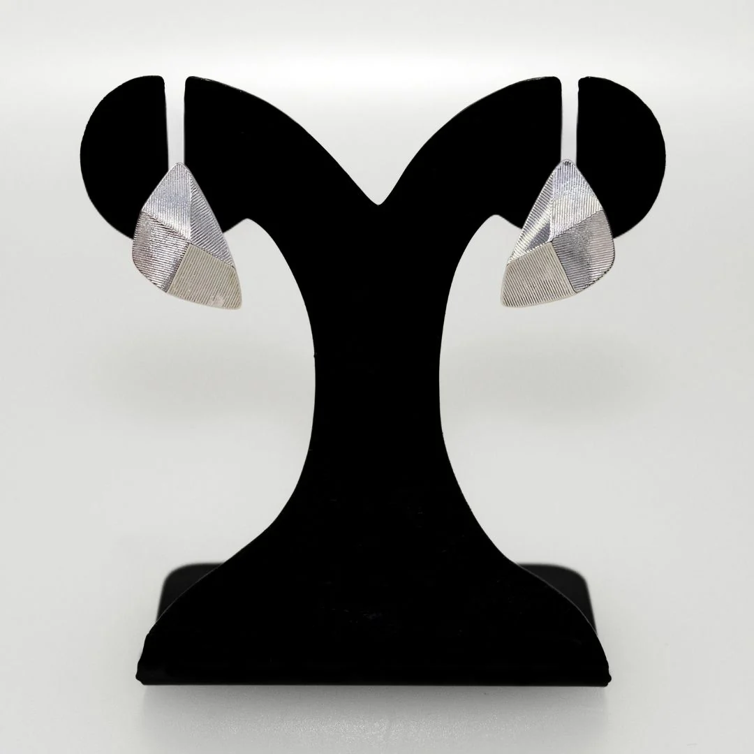 Terrain Stud Earrings Silver - Image 6