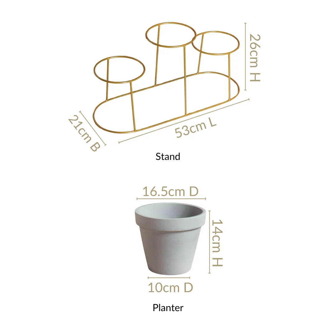 TerraTier Indoor Planter With Stand Grey - Image 3