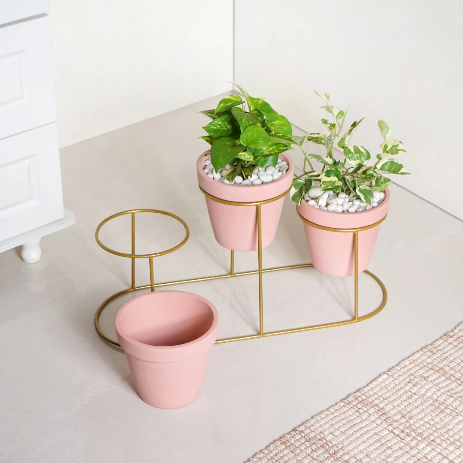 TerraTier Three In One Planter Set With Stand Pink - Image 9