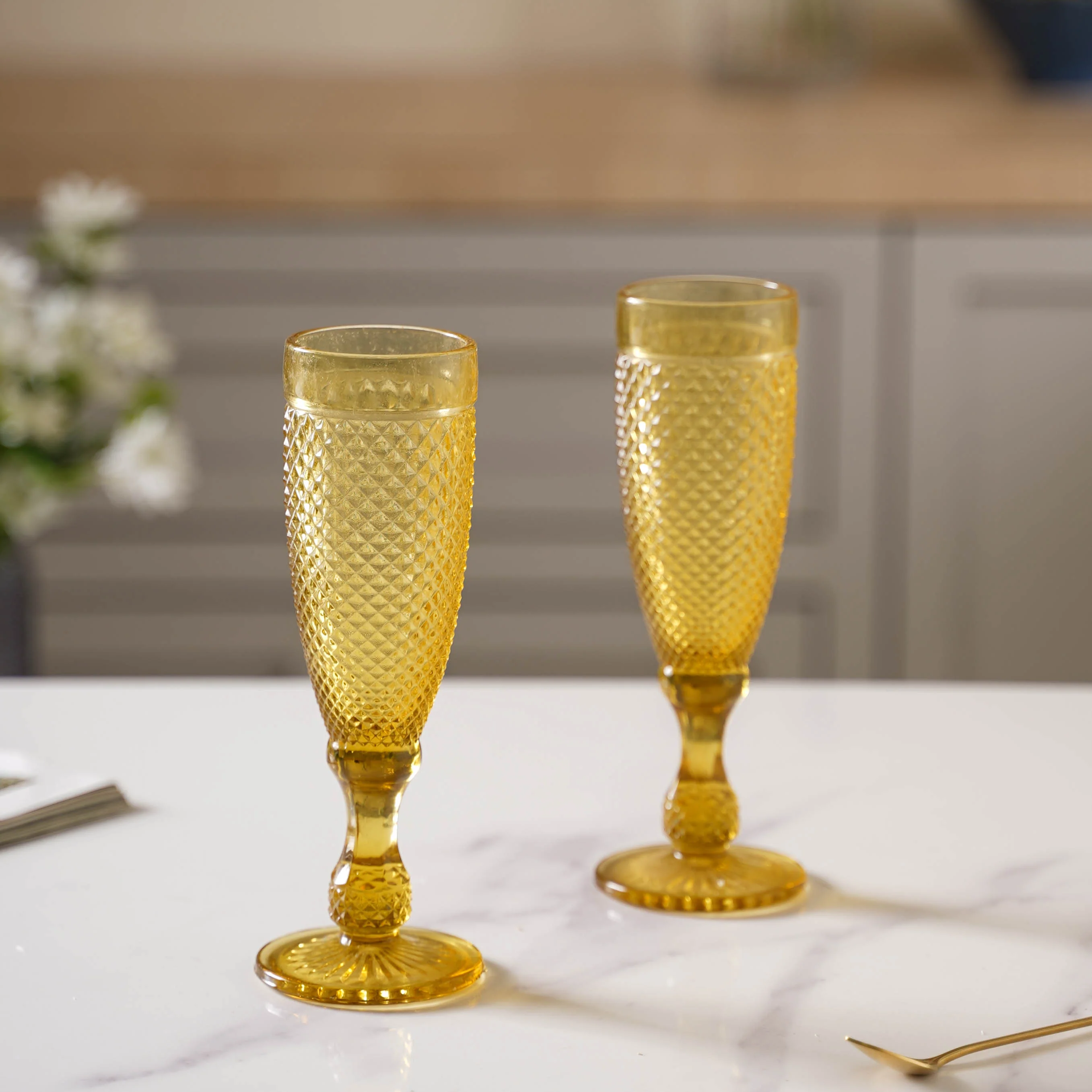 Textured Crystal Drinking Glass Set of 2 - Image 3