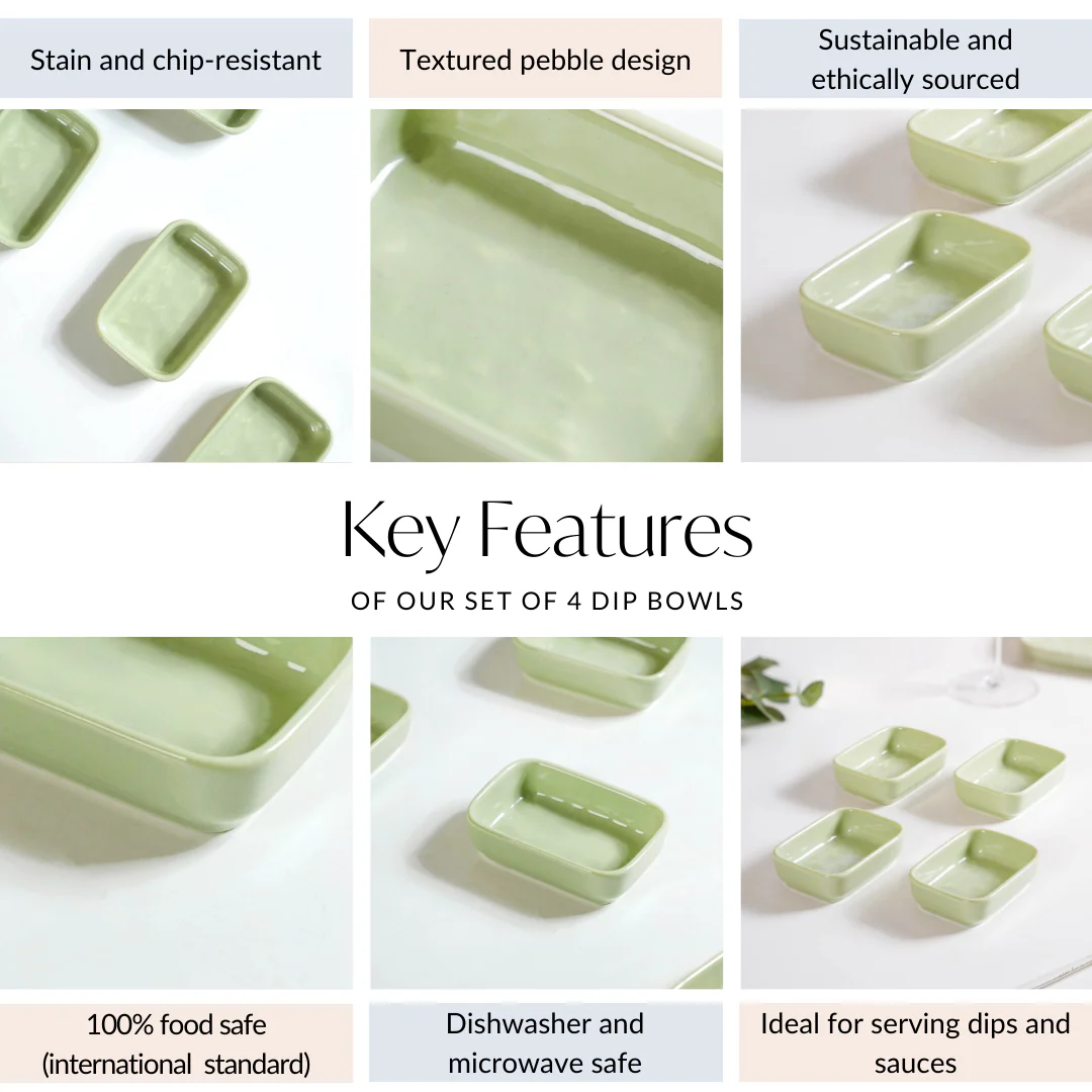 Textured Dip Bowl Sage Green Set Of 4 100ml - Image 5
