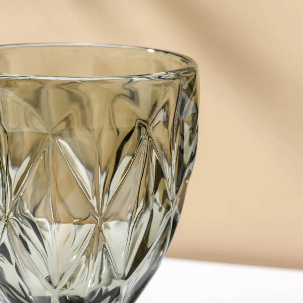Textured Drinkware Ash Grey Glass Set Of 6 250 ml - Image 4