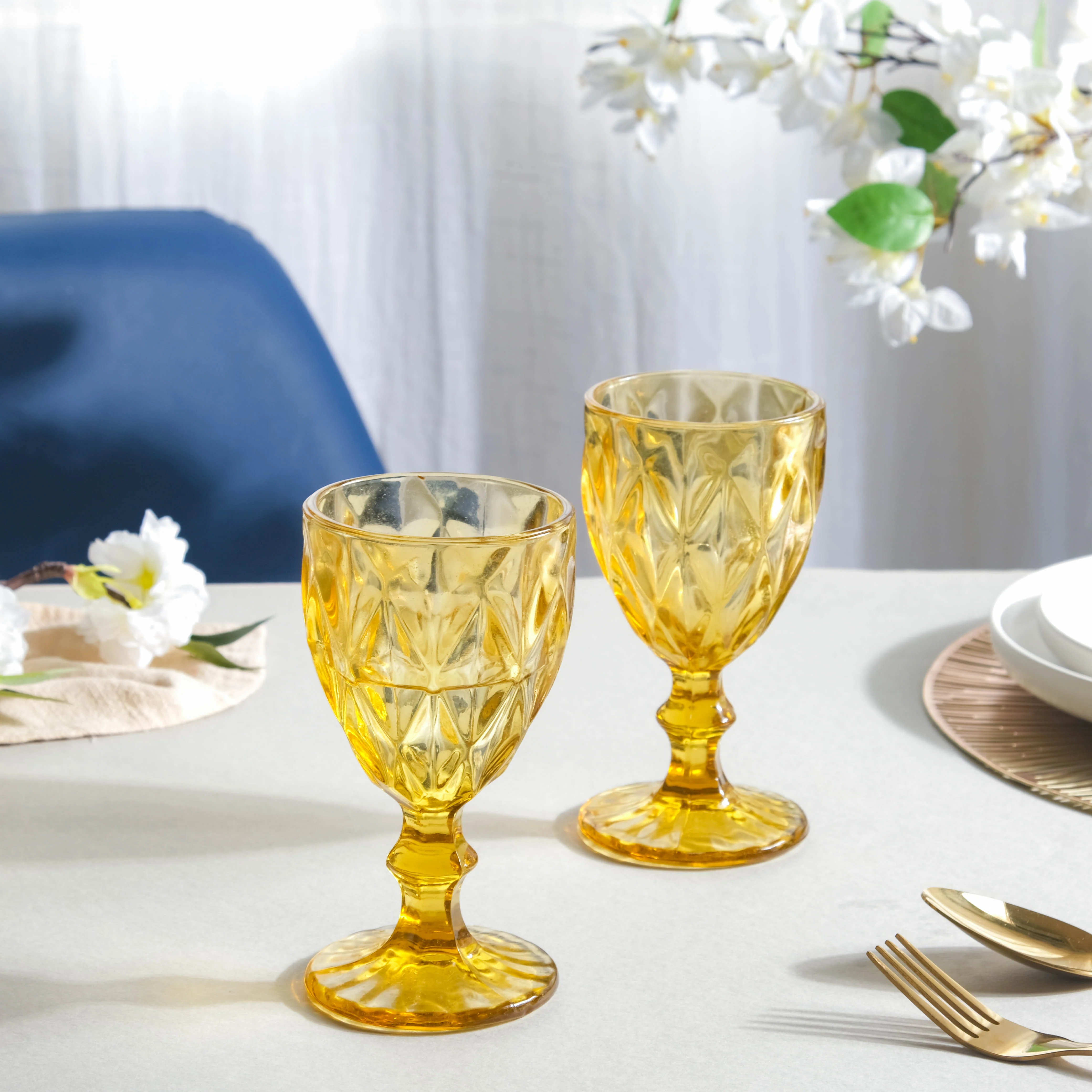 Textured Drinkware Glass Amber Set Of 6 250 ml - Image 4