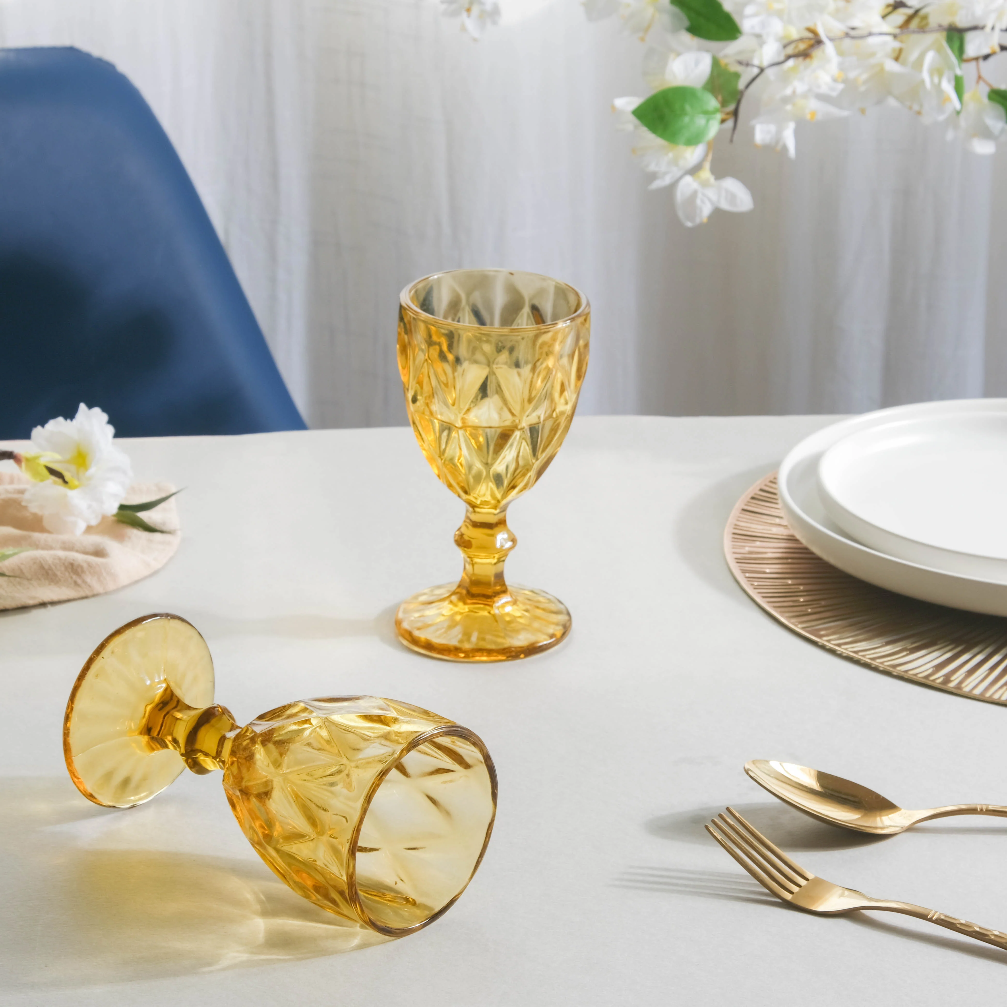 Textured Drinkware Glass Amber Set Of 6 250 ml - Image 5