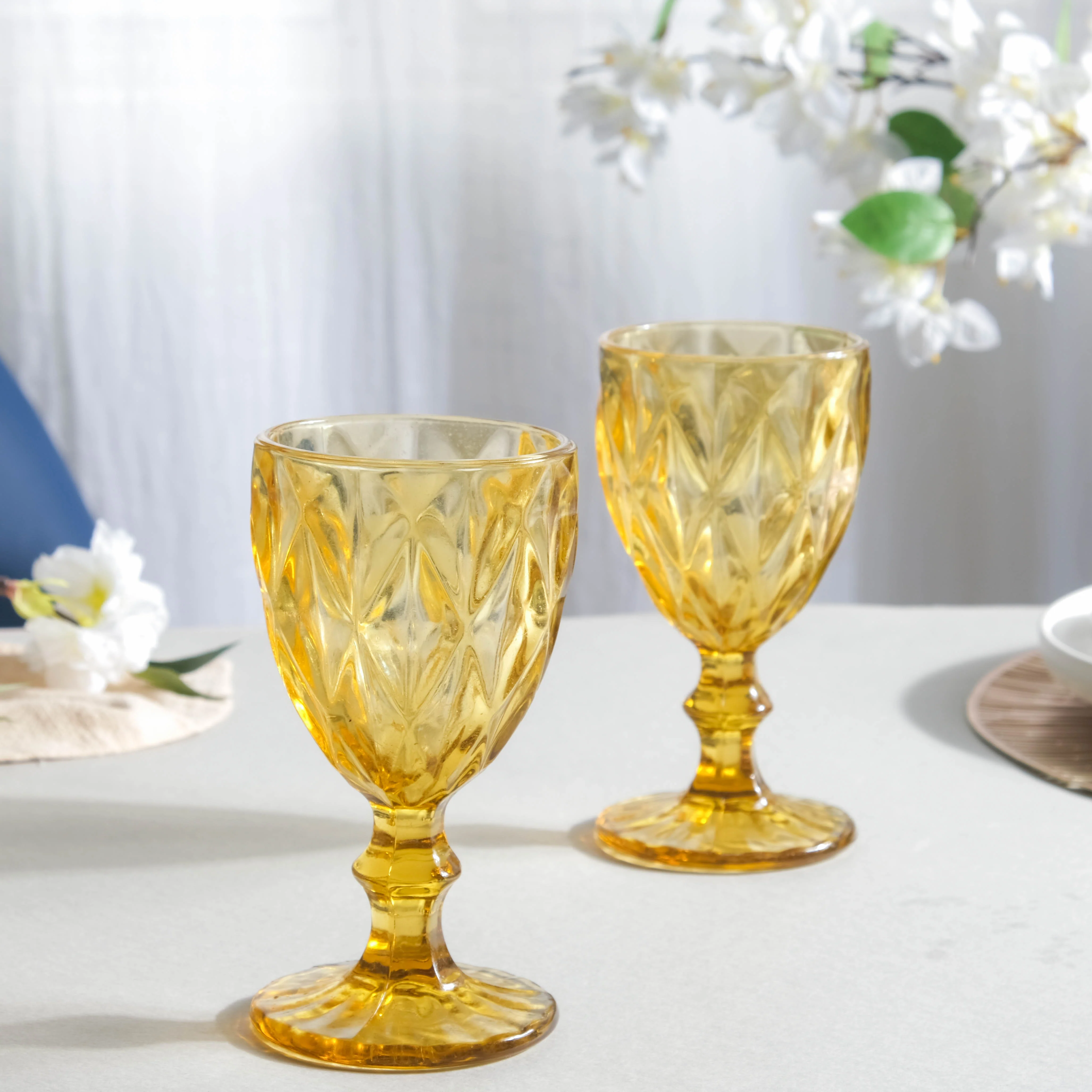 Textured Drinkware Glass Amber Set Of 6 250 ml - Image 7
