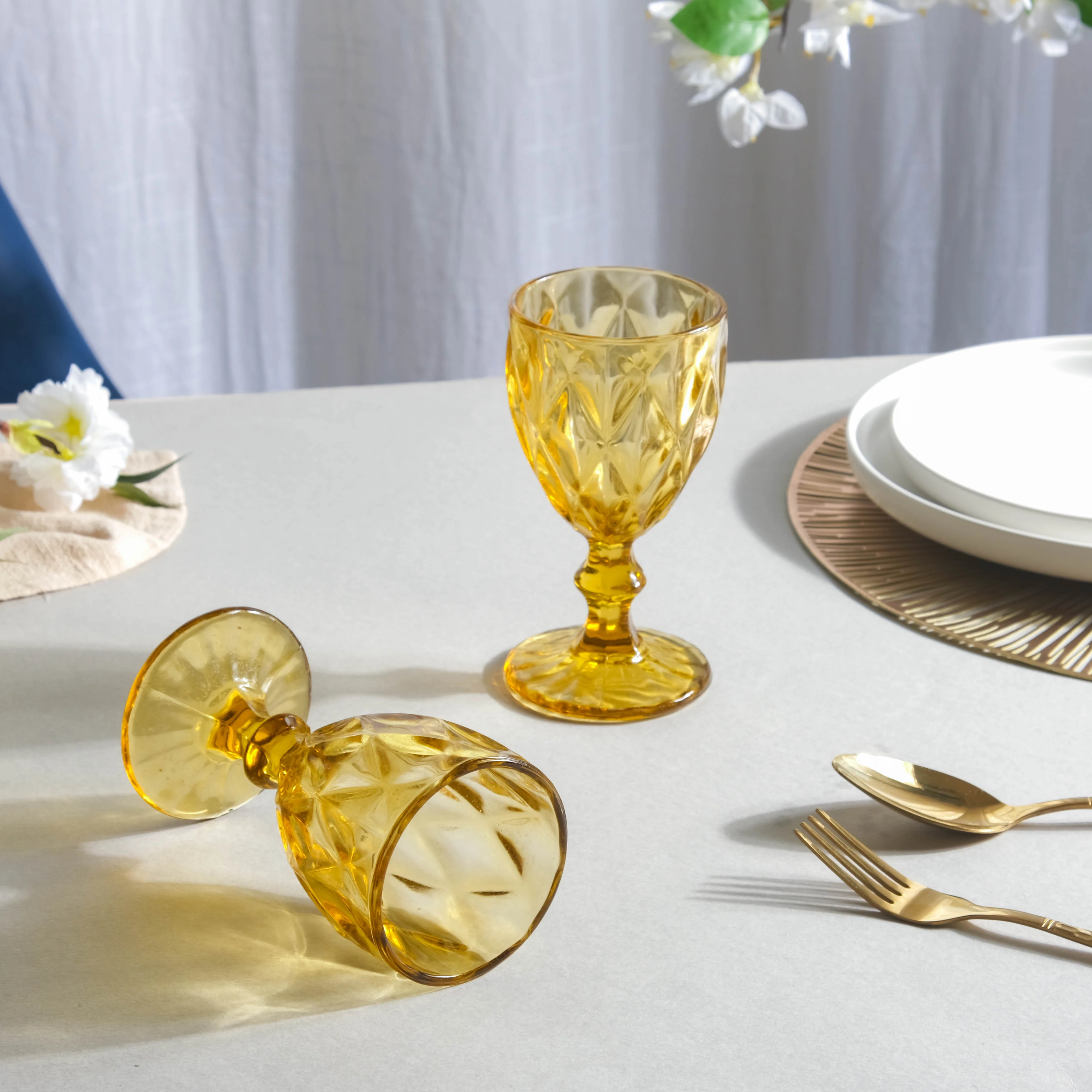 Textured Drinkware Glass Amber Set Of 6 250 ml - Image 8