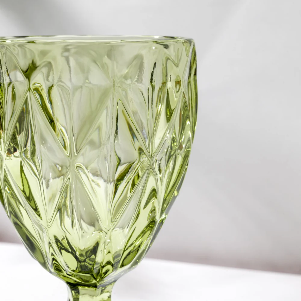 Textured Drinkware Glass Green Set Of 6 250 ml - Image 5