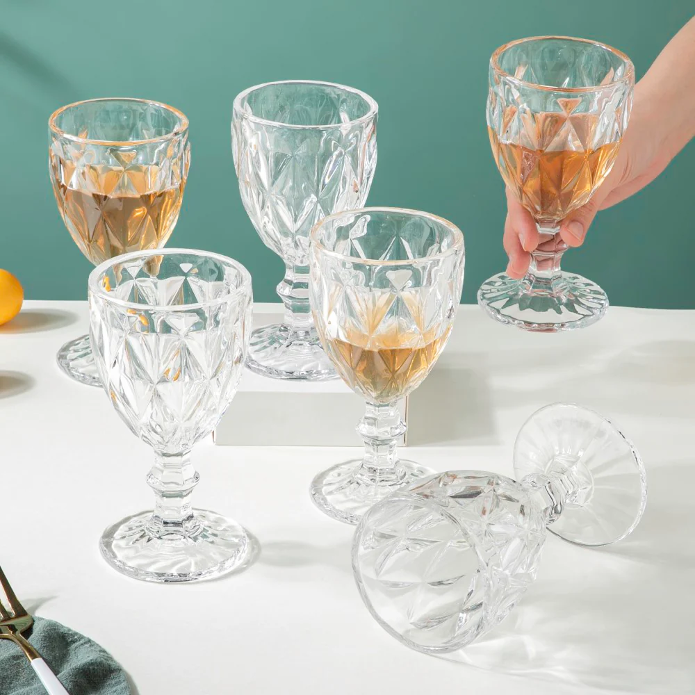 Textured Drinkware Glass Transparent Set Of 6 300 ml - Image 2