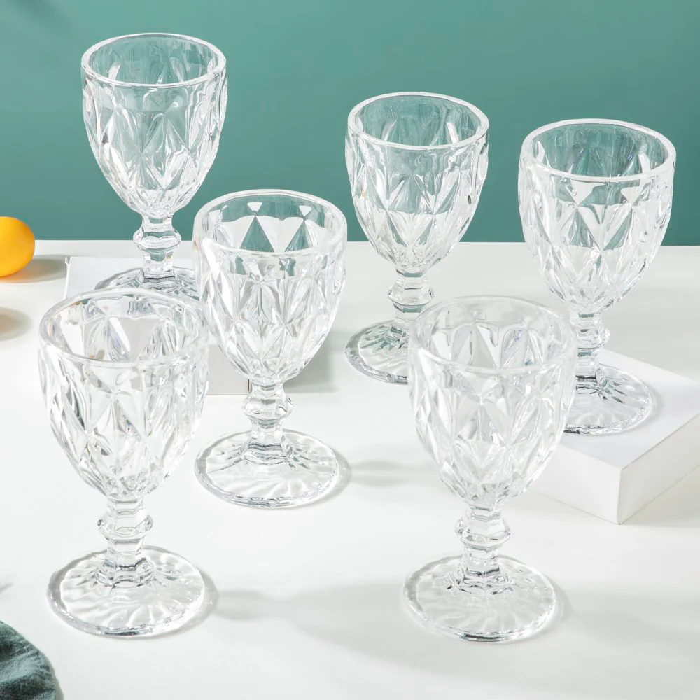 Textured Drinkware Glass Transparent Set Of 6 300 ml - Image 3