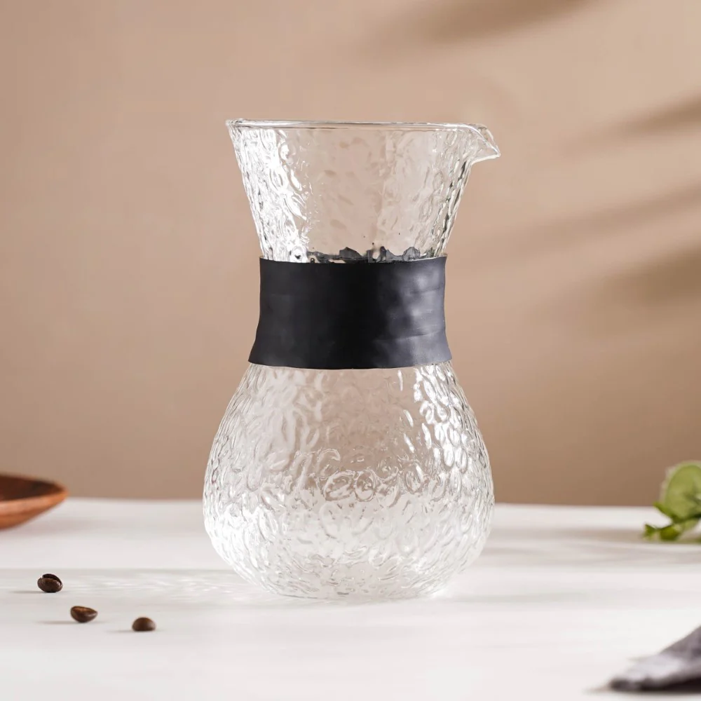 Textured Glass Manual Drip Coffee Maker Pot 900ml - Image 6