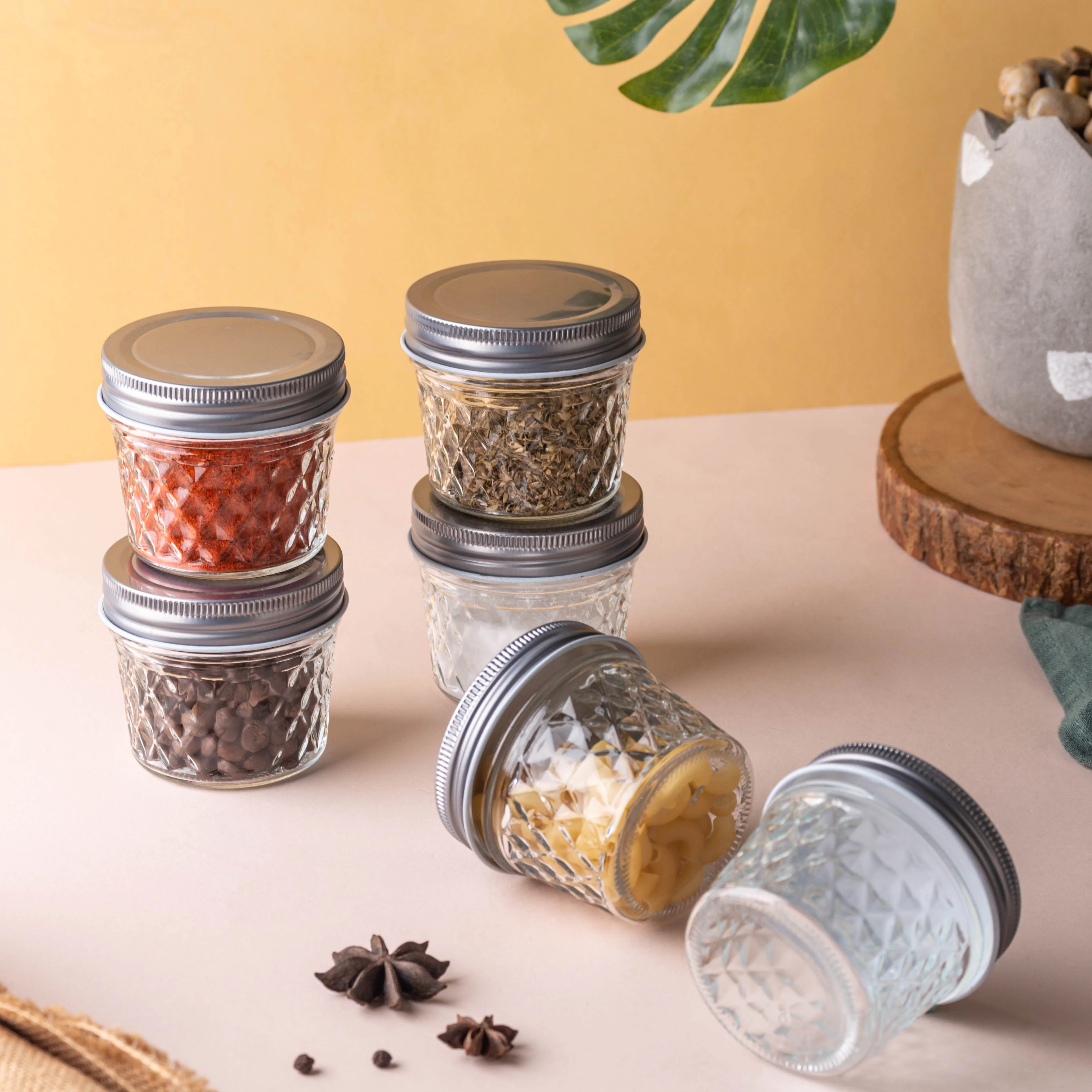 Textured Mason Jar Small Set of 6 - Image 8