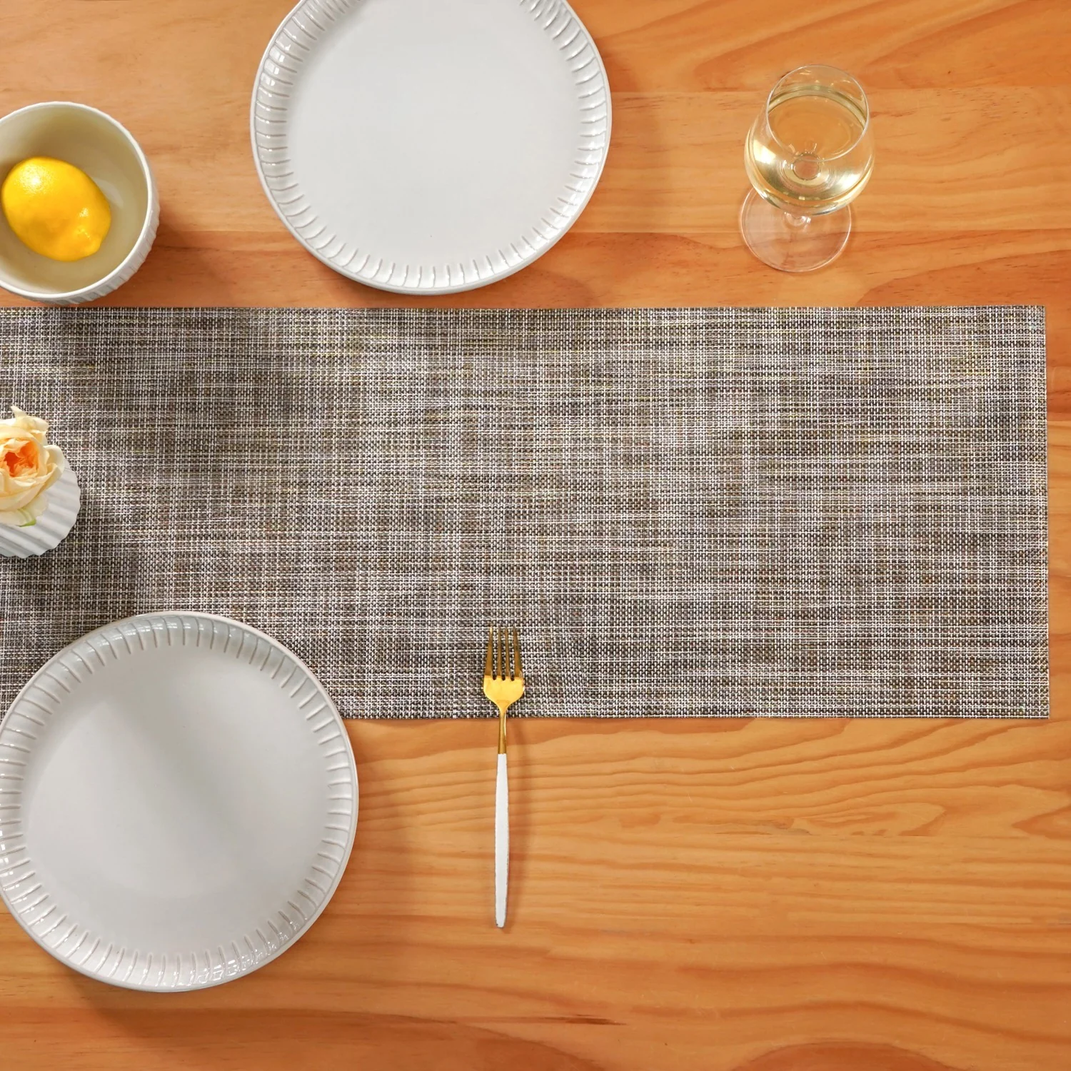 Textured Reversible Washable Table Runner 180x30cm - Image 2