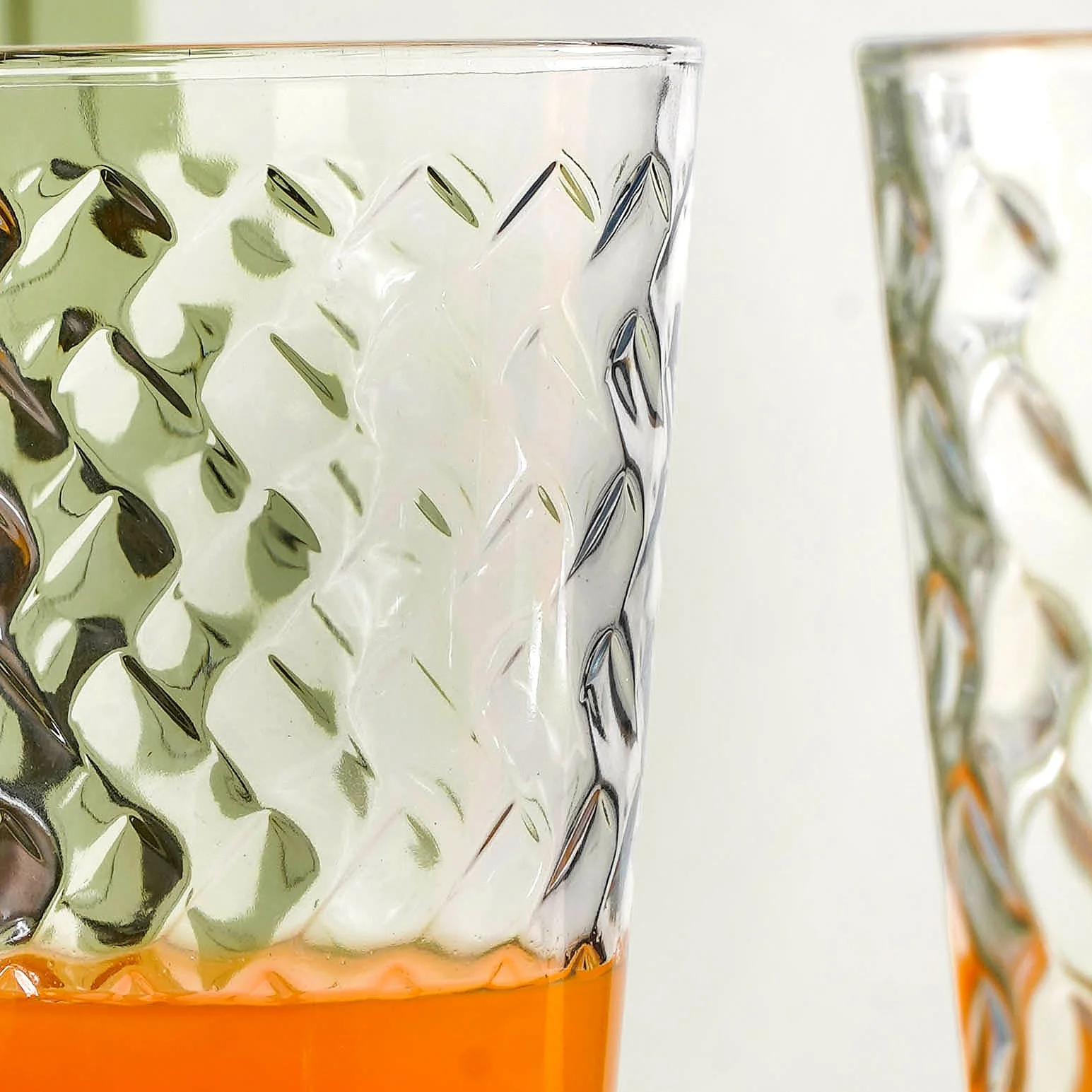 Textured Tall Tumbler Glass  Set Of 6 450ml - Image 6