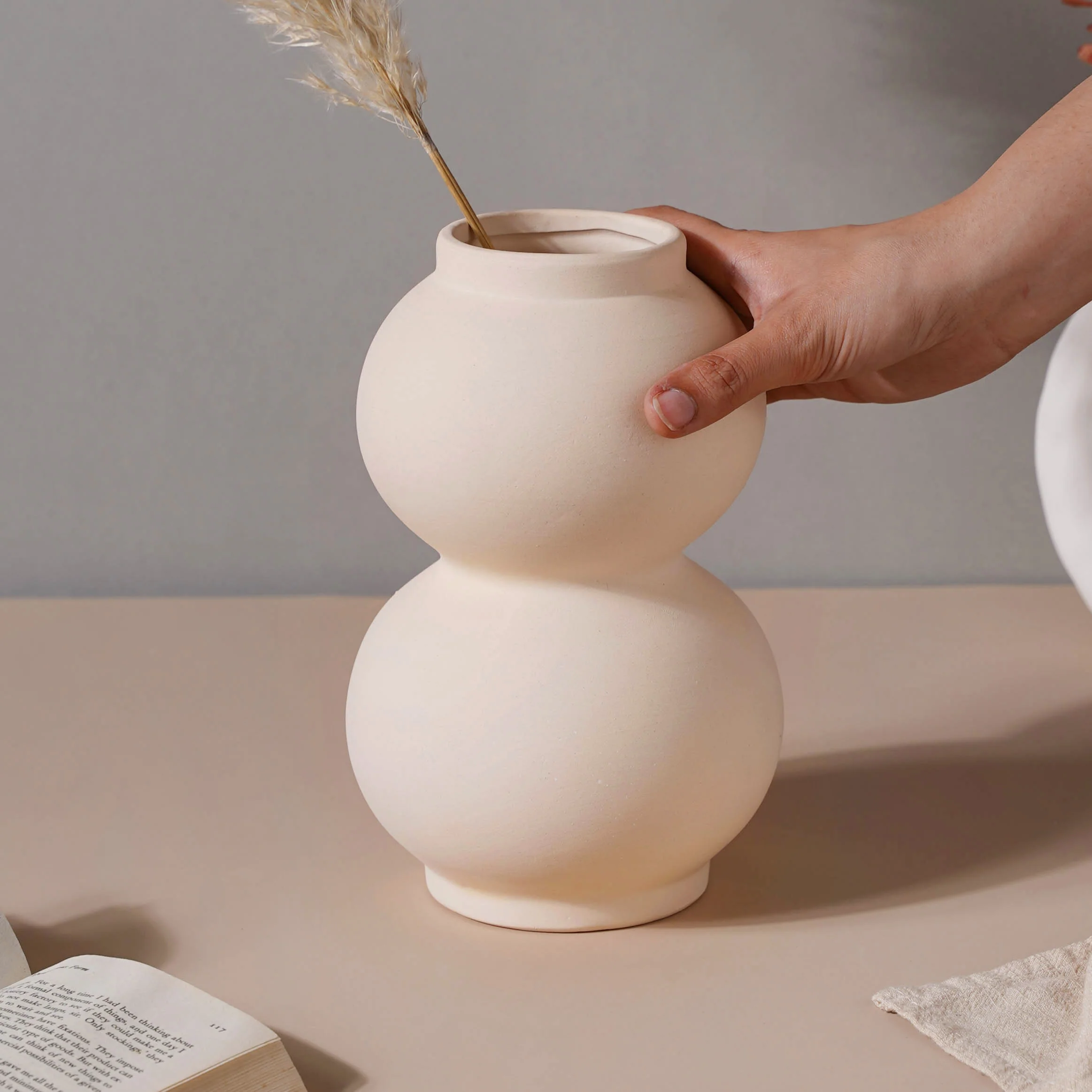 Textured White Vase - Image 2