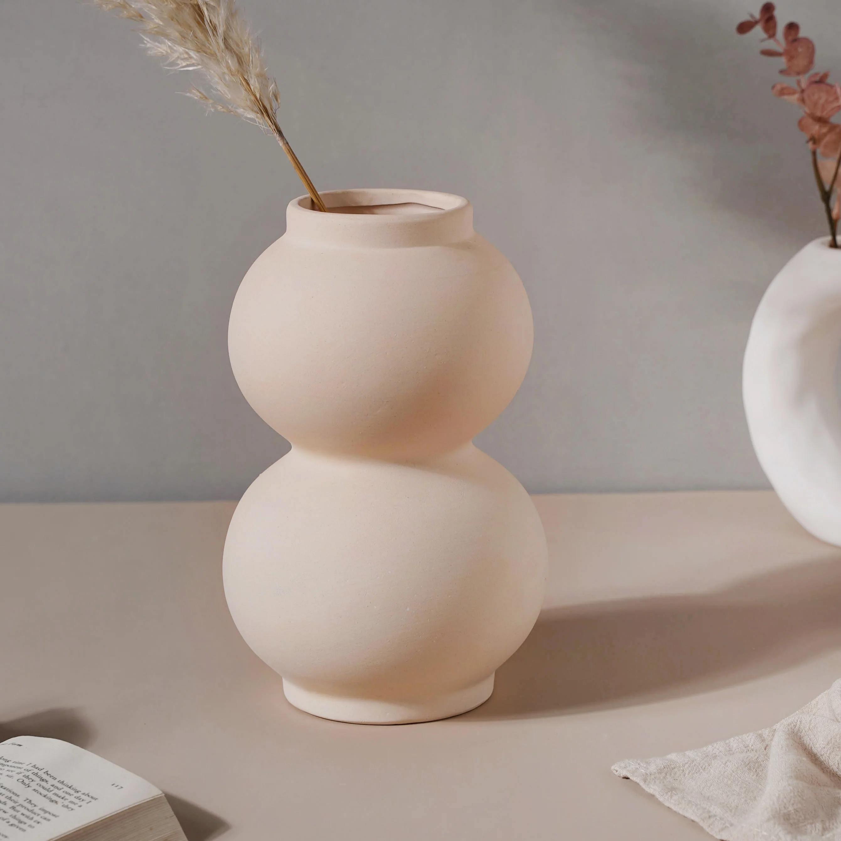 Textured White Vase - Image 3