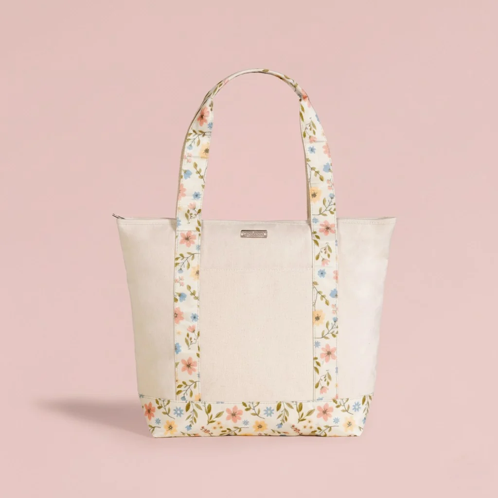 The Garden Stroll Tote Large Canvas Zipper Tote Bag - Image 2